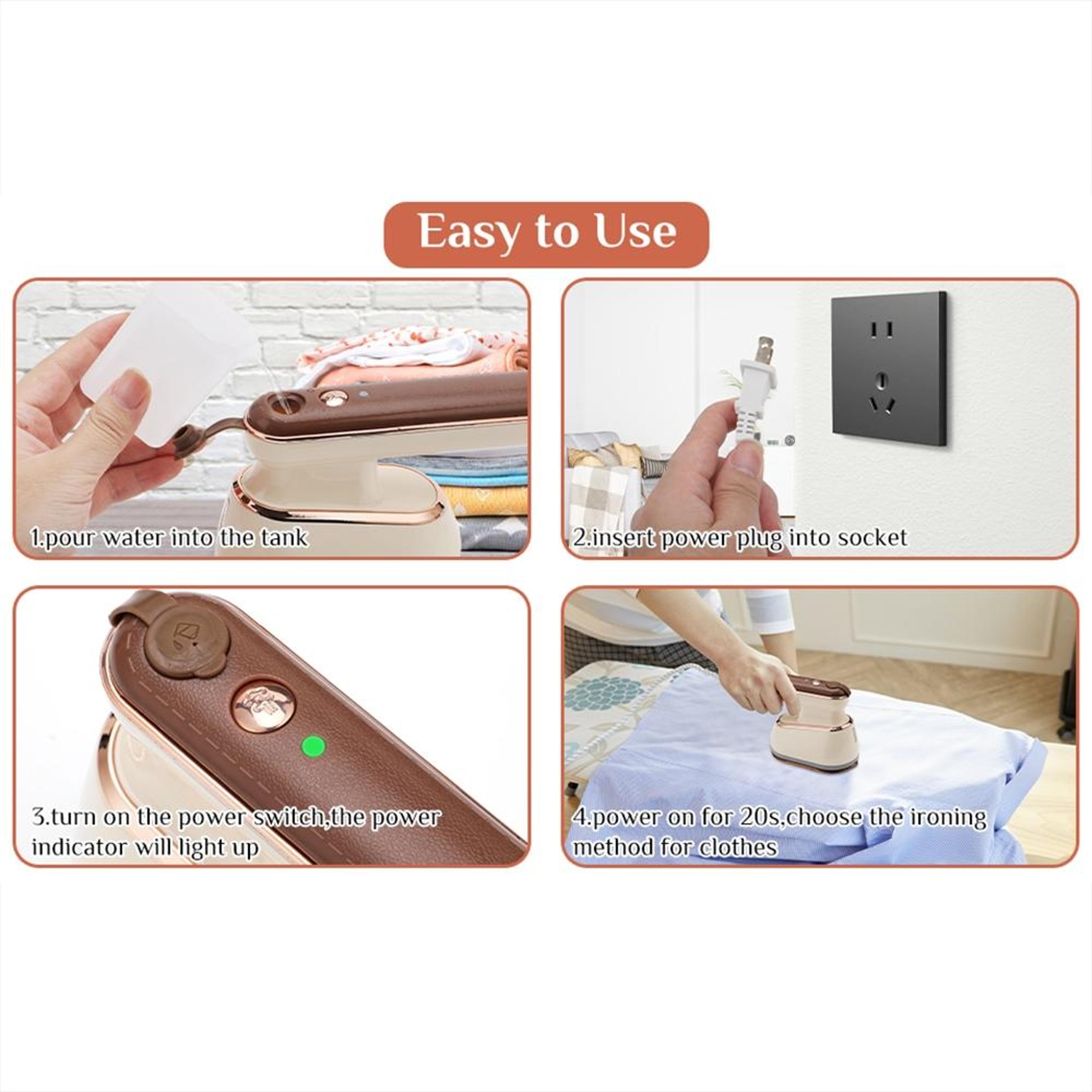 2in1 Steam Iron Portable Handheld Garment Steamer For Wet  Dry Wrinkle Removal 3