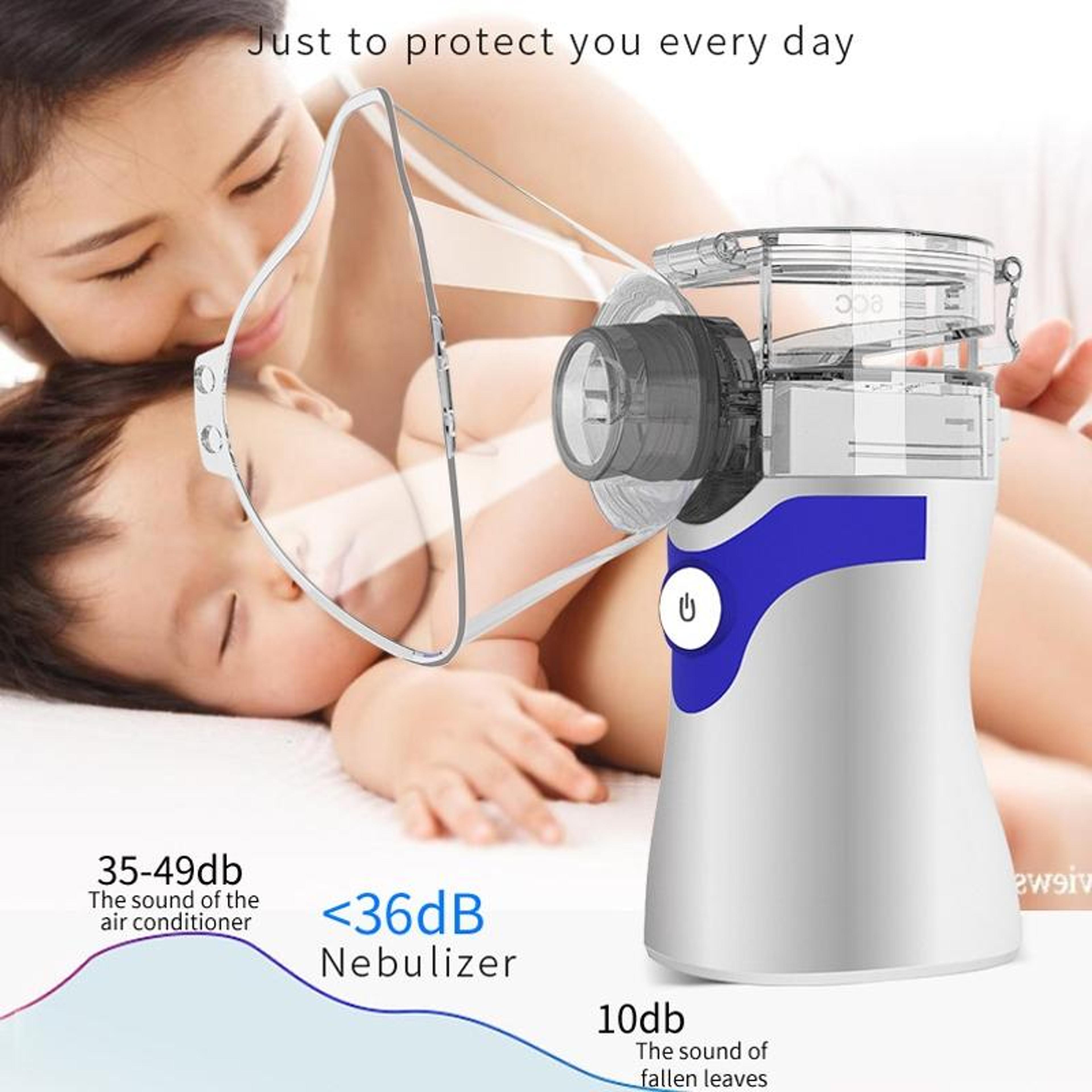 Portable Ultrasonic Nebulizer Inhaler For Adults  Kids Quiet Mesh Atomizer 8