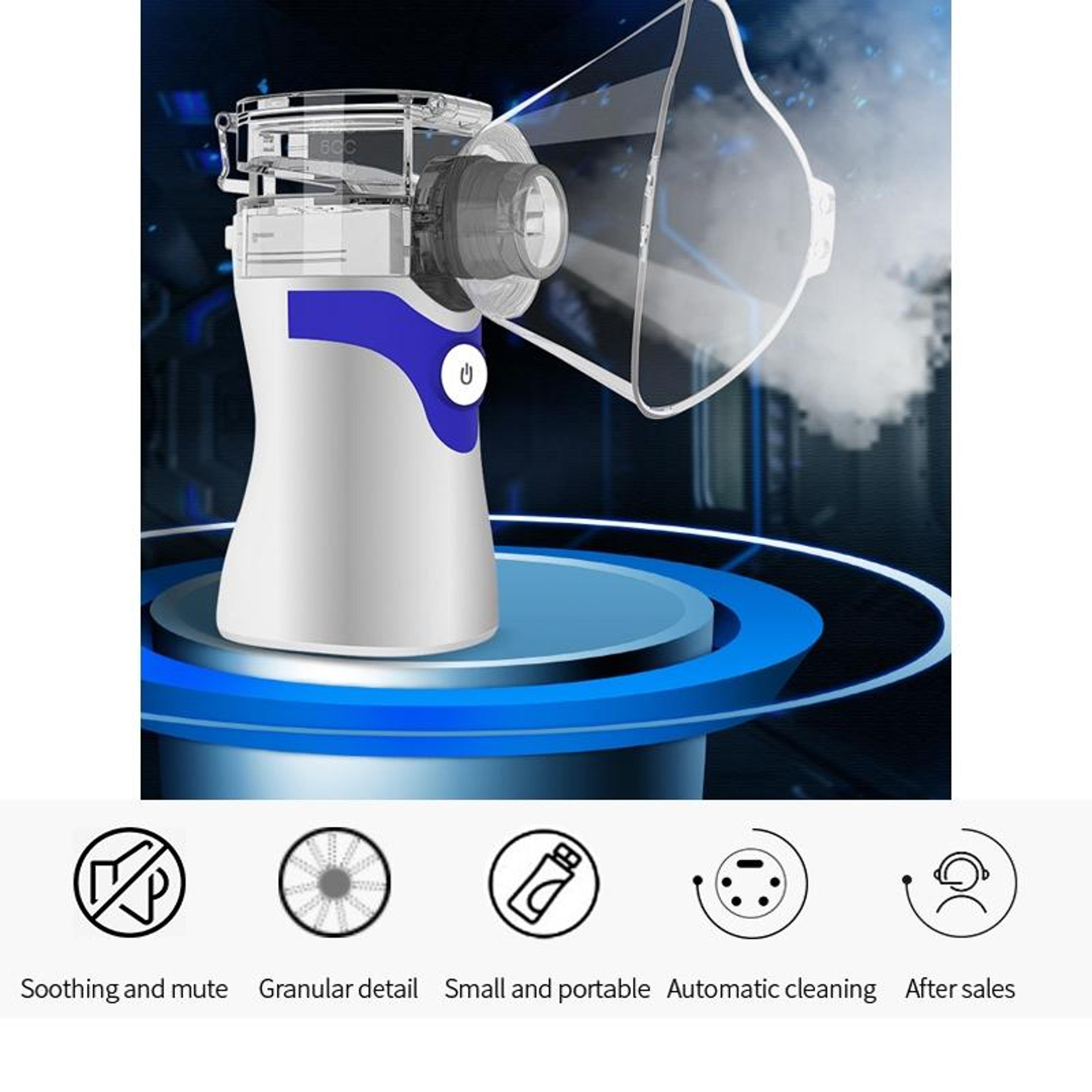 Portable Ultrasonic Nebulizer Inhaler For Adults  Kids Quiet Mesh Atomizer 5