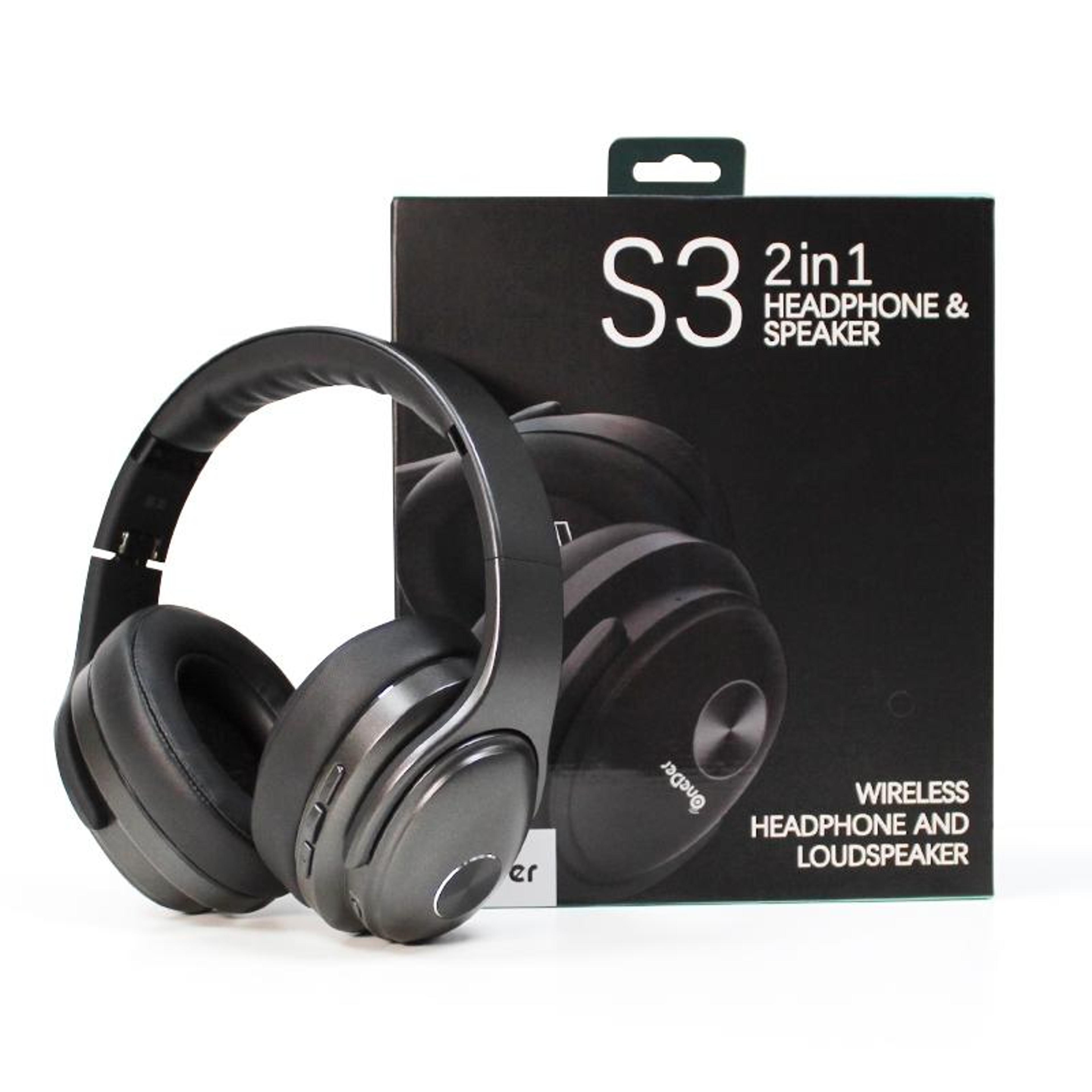 oneder s3 2 in 1 bluetooth headphone speaker noise cancelling over ear wireless headphones