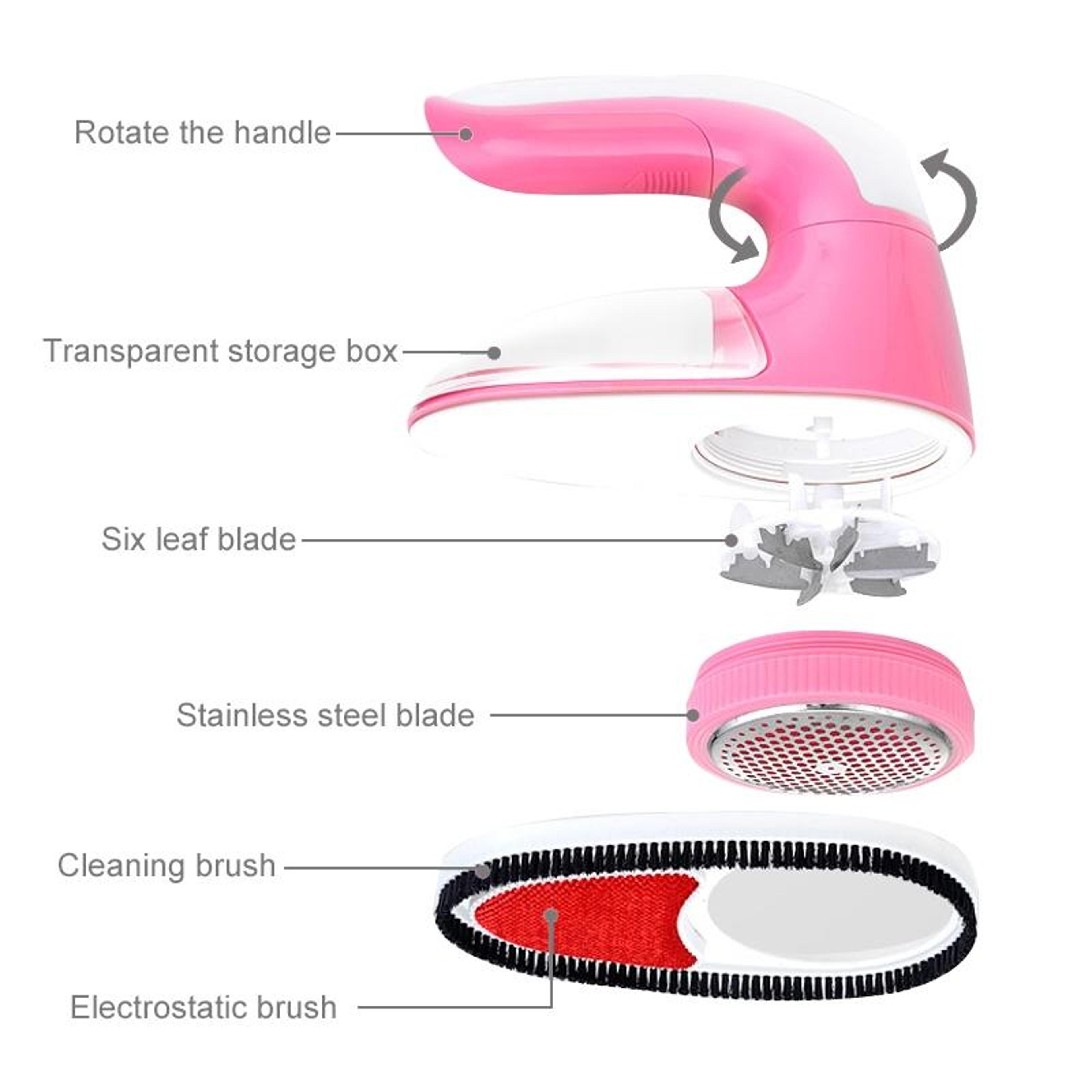 USB Rechargeable Lint Remover With Rotating Handle Portable Fabric Shaver For Clothes  Upholstery 2