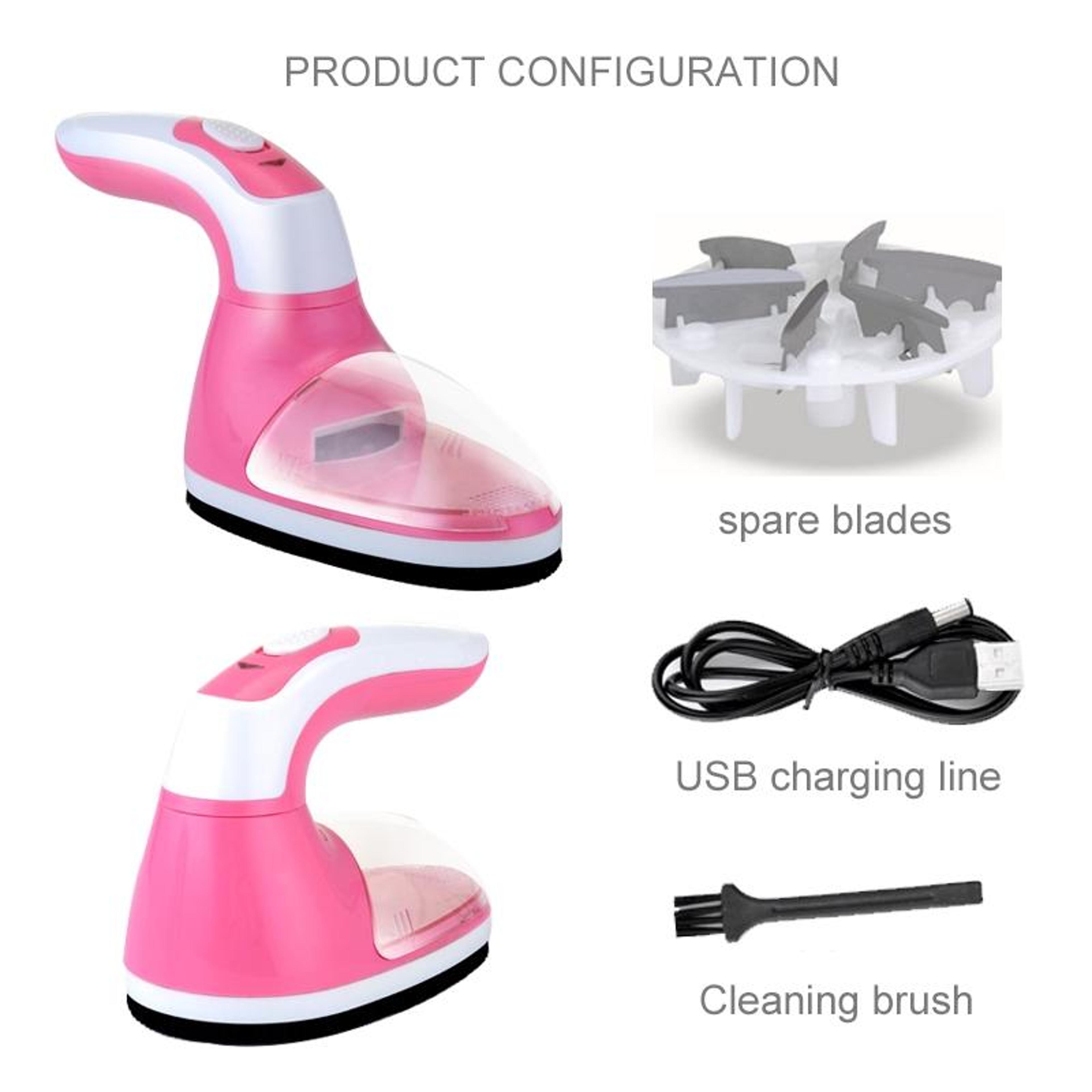 USB Rechargeable Lint Remover With Rotating Handle Portable Fabric Shaver For Clothes  Upholstery 4