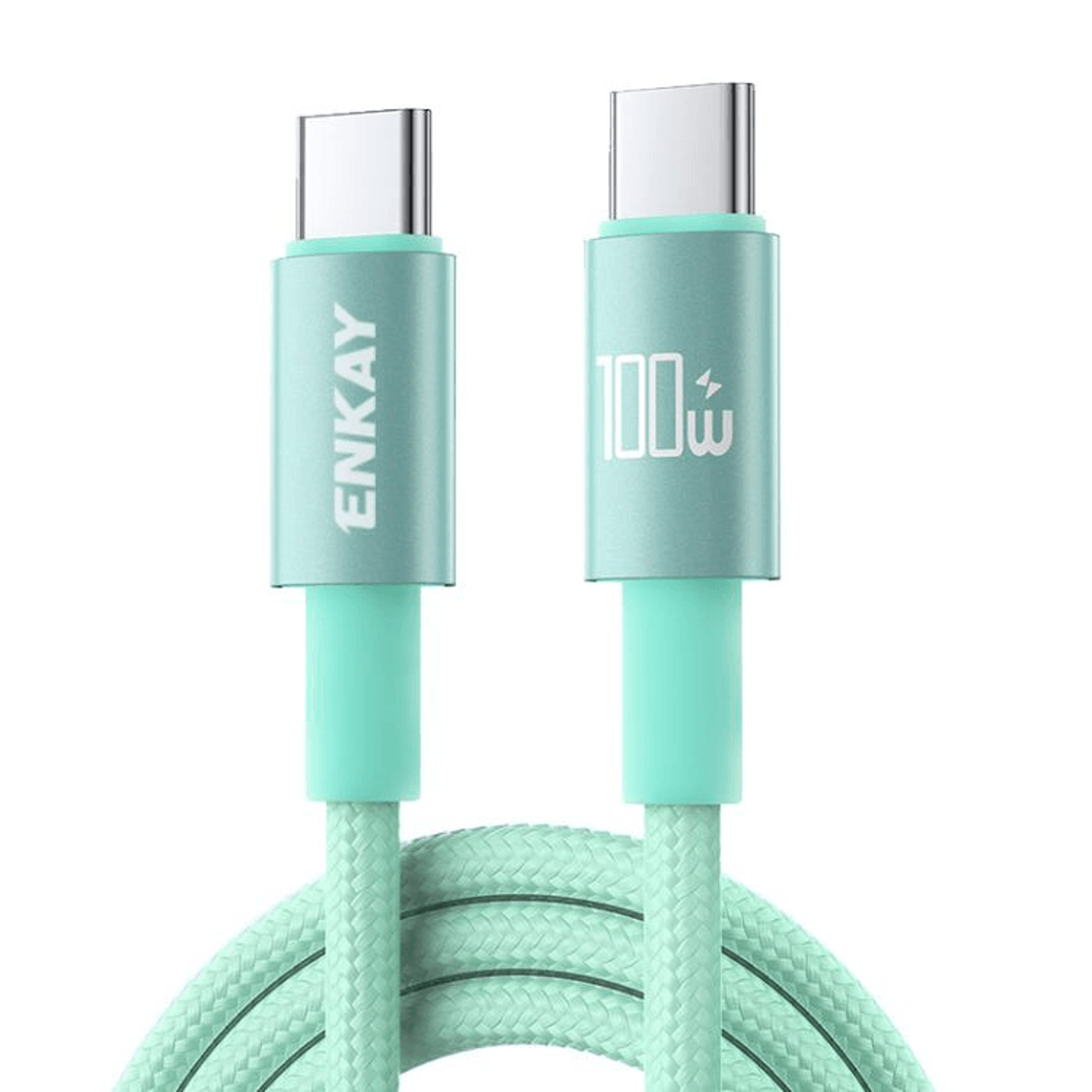 100W USB C Fast Charging Cable Nylon Braided Type C Cord With E Marker Chip 12