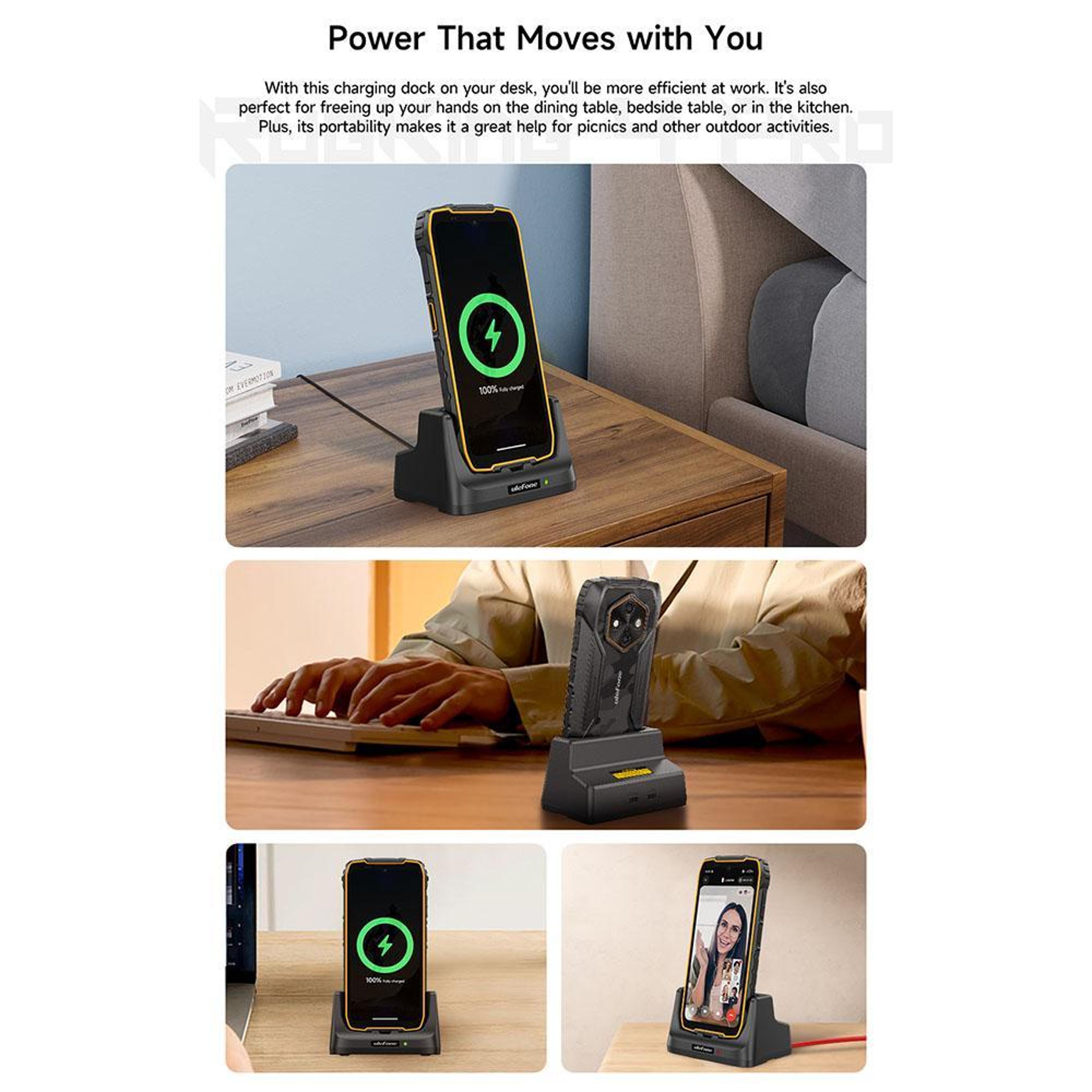 RugKing USB C Charging Dock Fast Desk Stand Cradle 14