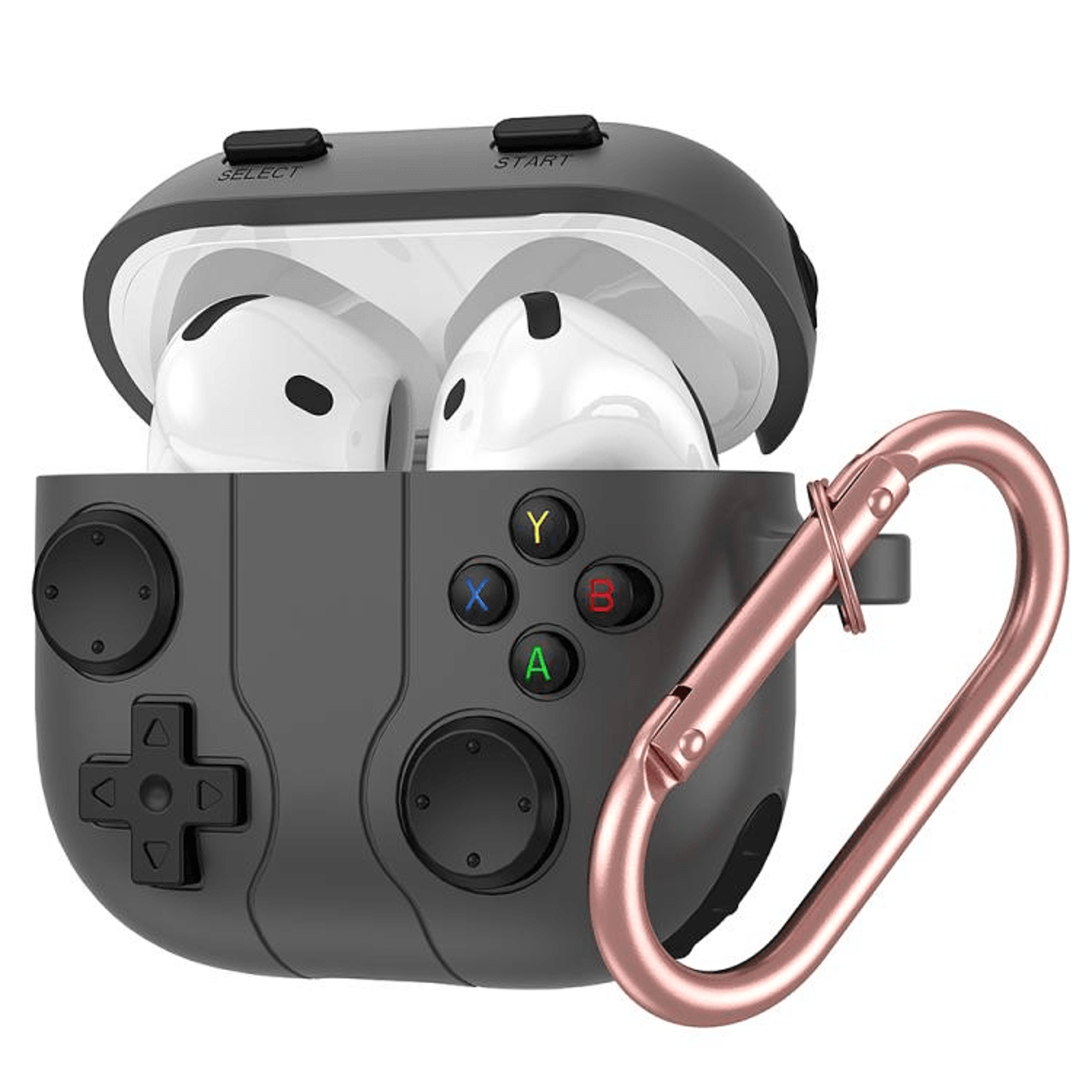 Game Console Style AirPods Pro Case With Carabiner  Silicone Protective Cover For Everyday Carry 14