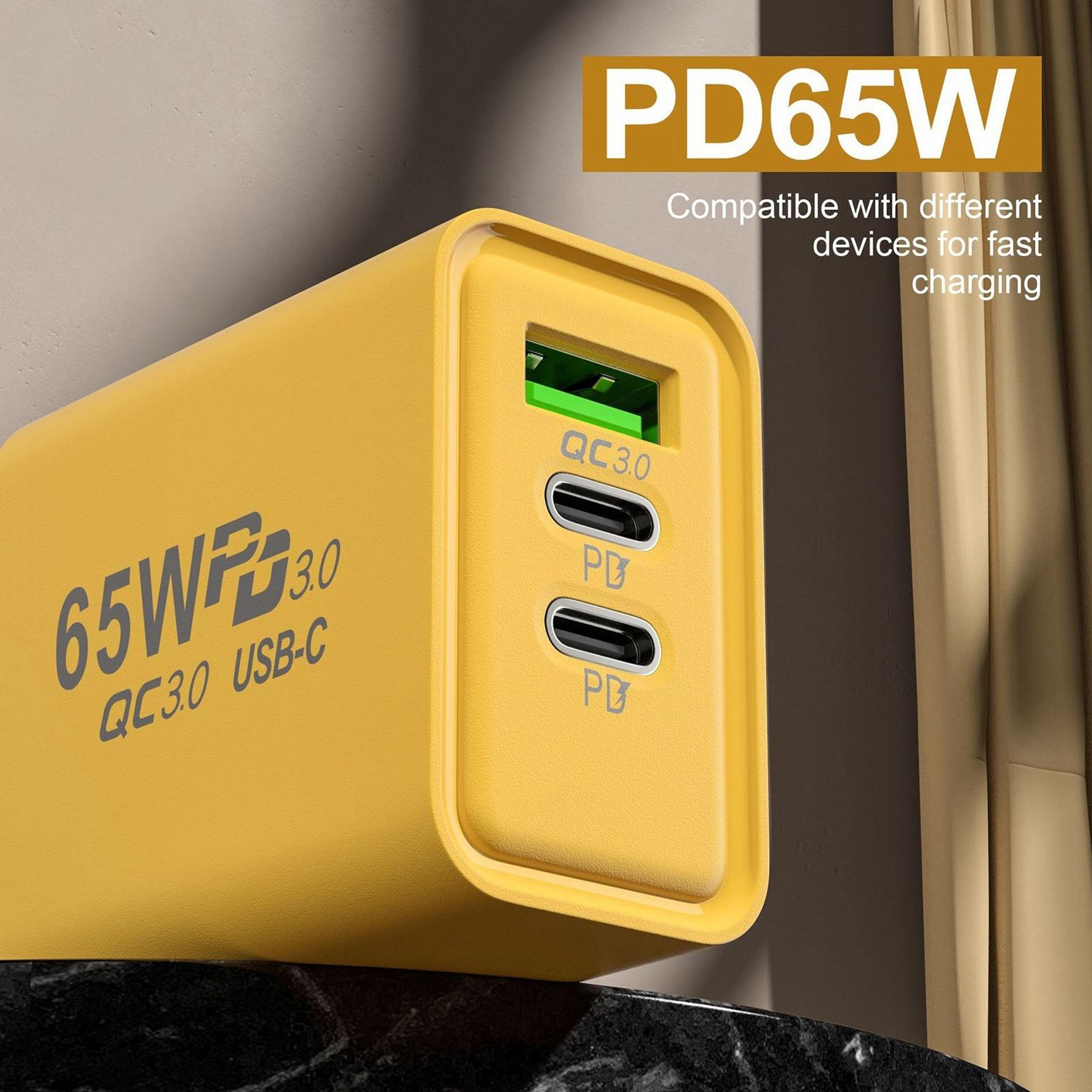 GaN Charger USB C Fast Charging Adapter Dual Port PD QC Wall Charger 4