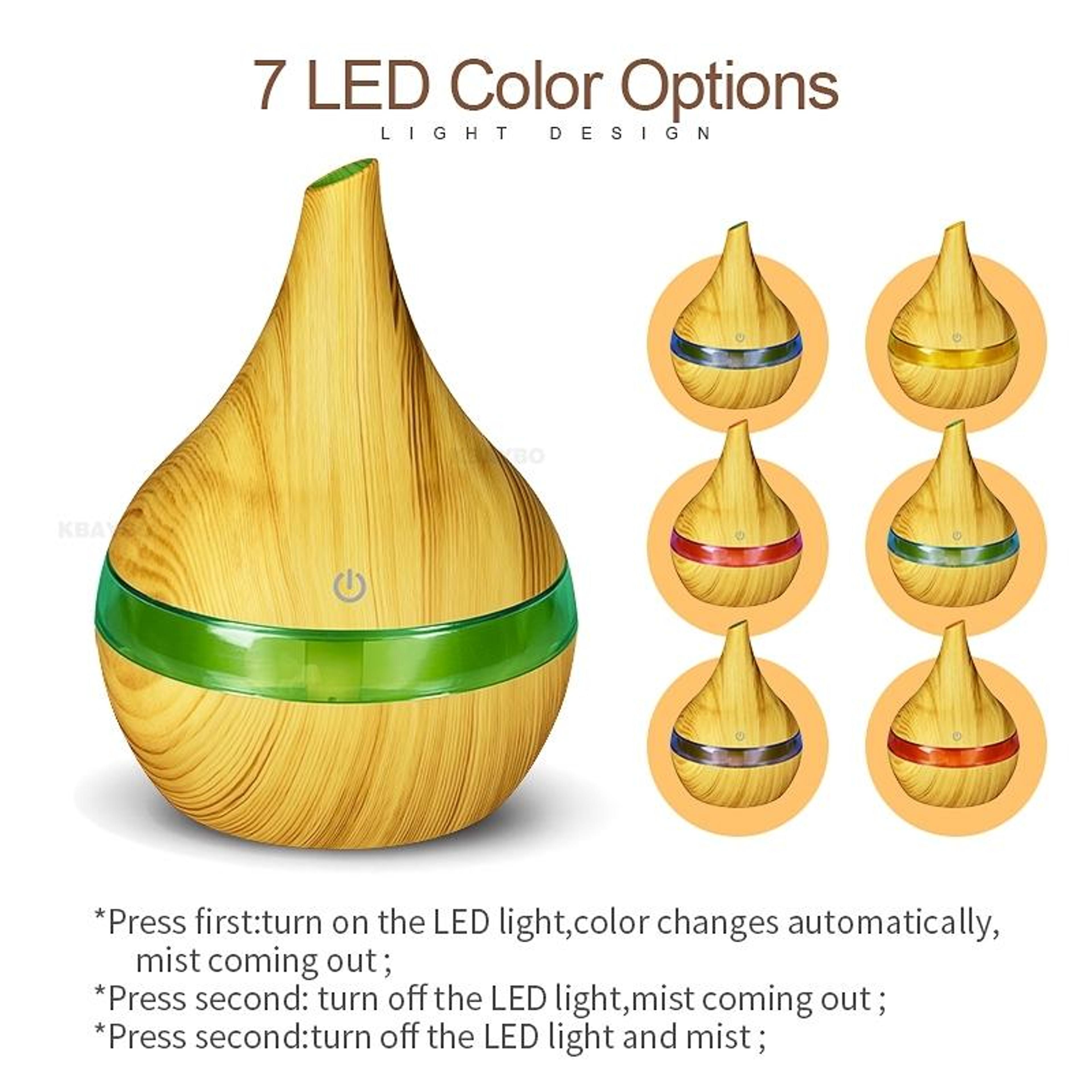 300ml USB Aroma Diffuser Ultrasonic Humidifier With Wood Grain Finish Quiet Cool Mist Aromatherapy 3
