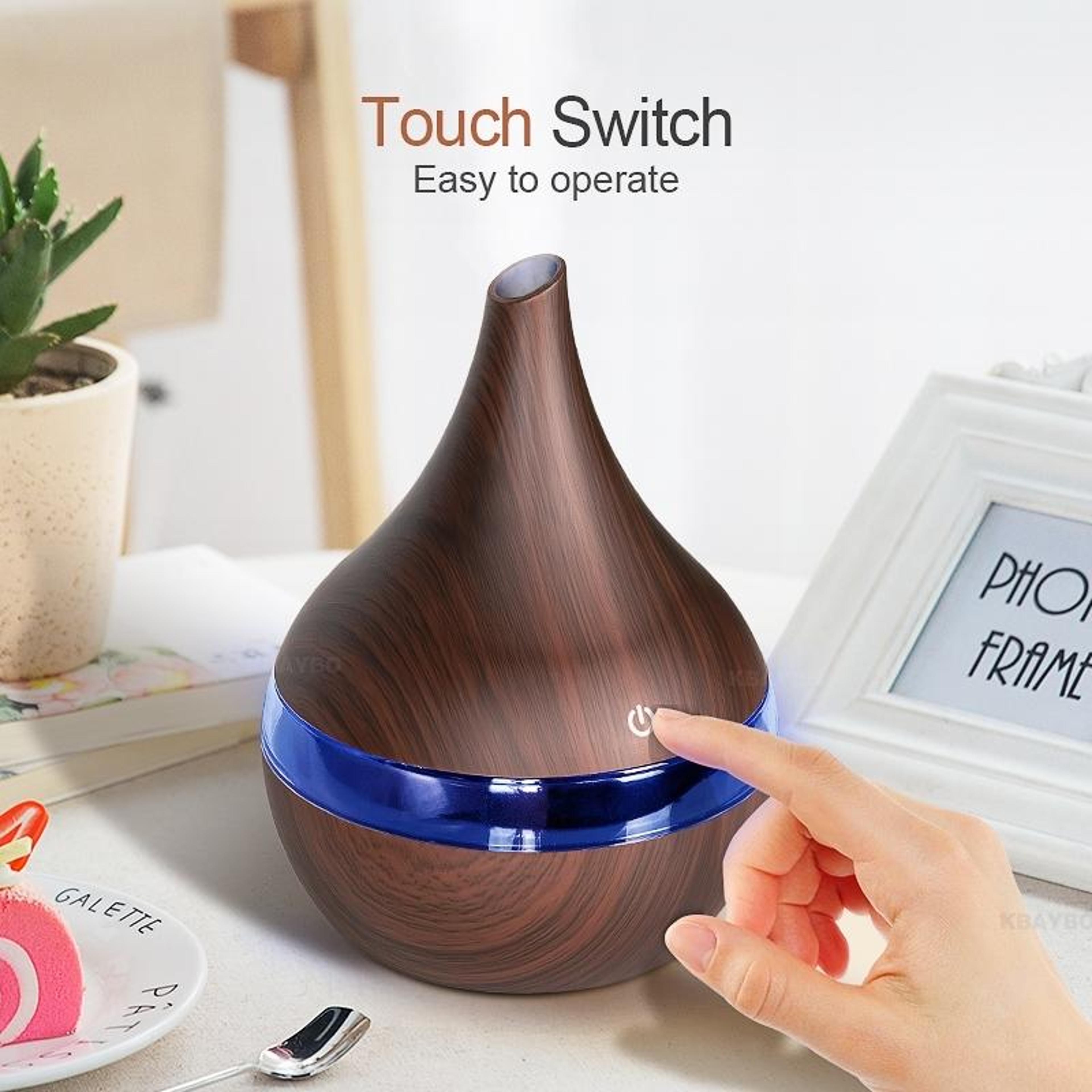 300ml USB Aroma Diffuser Ultrasonic Humidifier With Wood Grain Finish Quiet Cool Mist Aromatherapy 7
