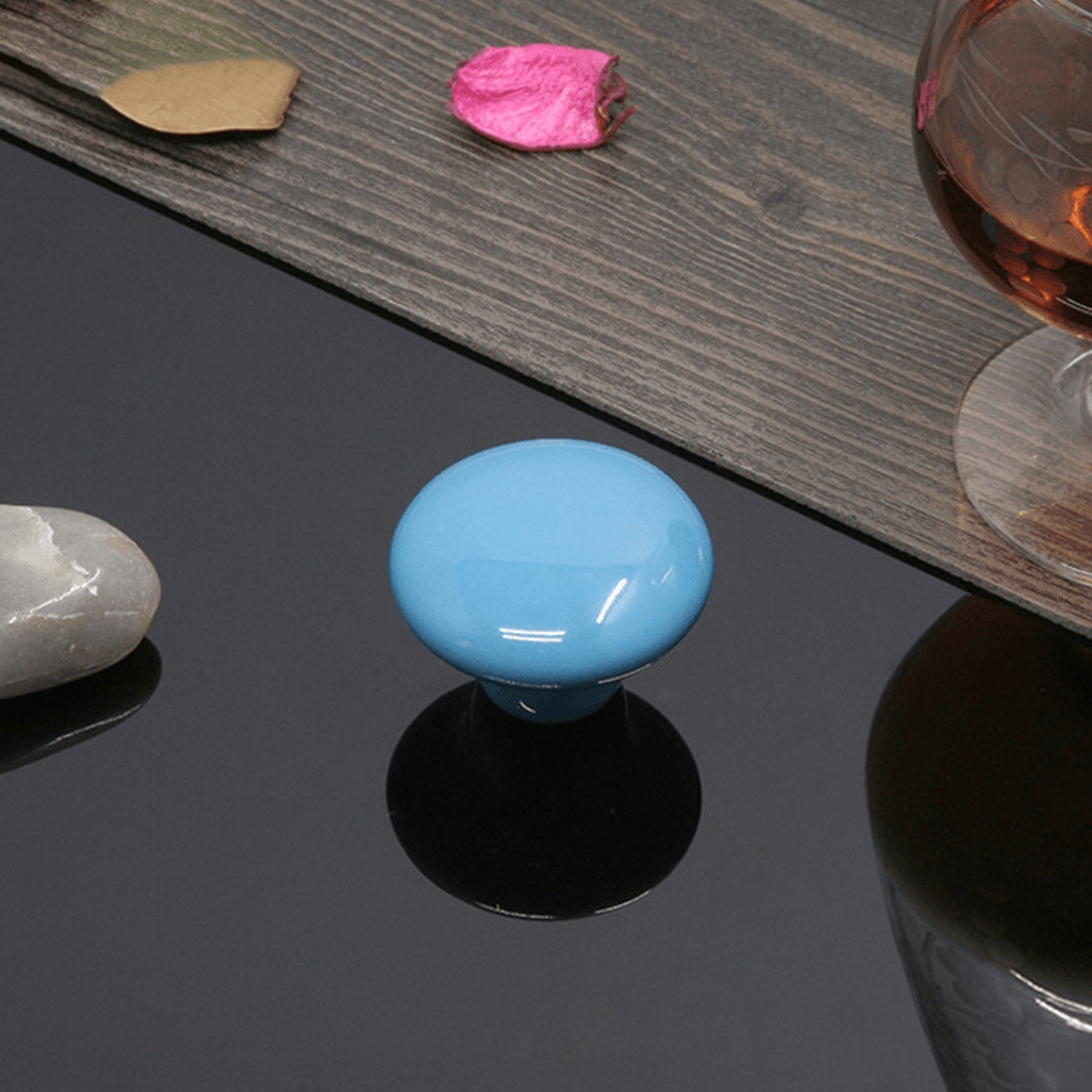 Color Glazed Ceramic Cabinet Knobs Modern Literary Drawer Pull Handles For Kitchen  Furniture 7