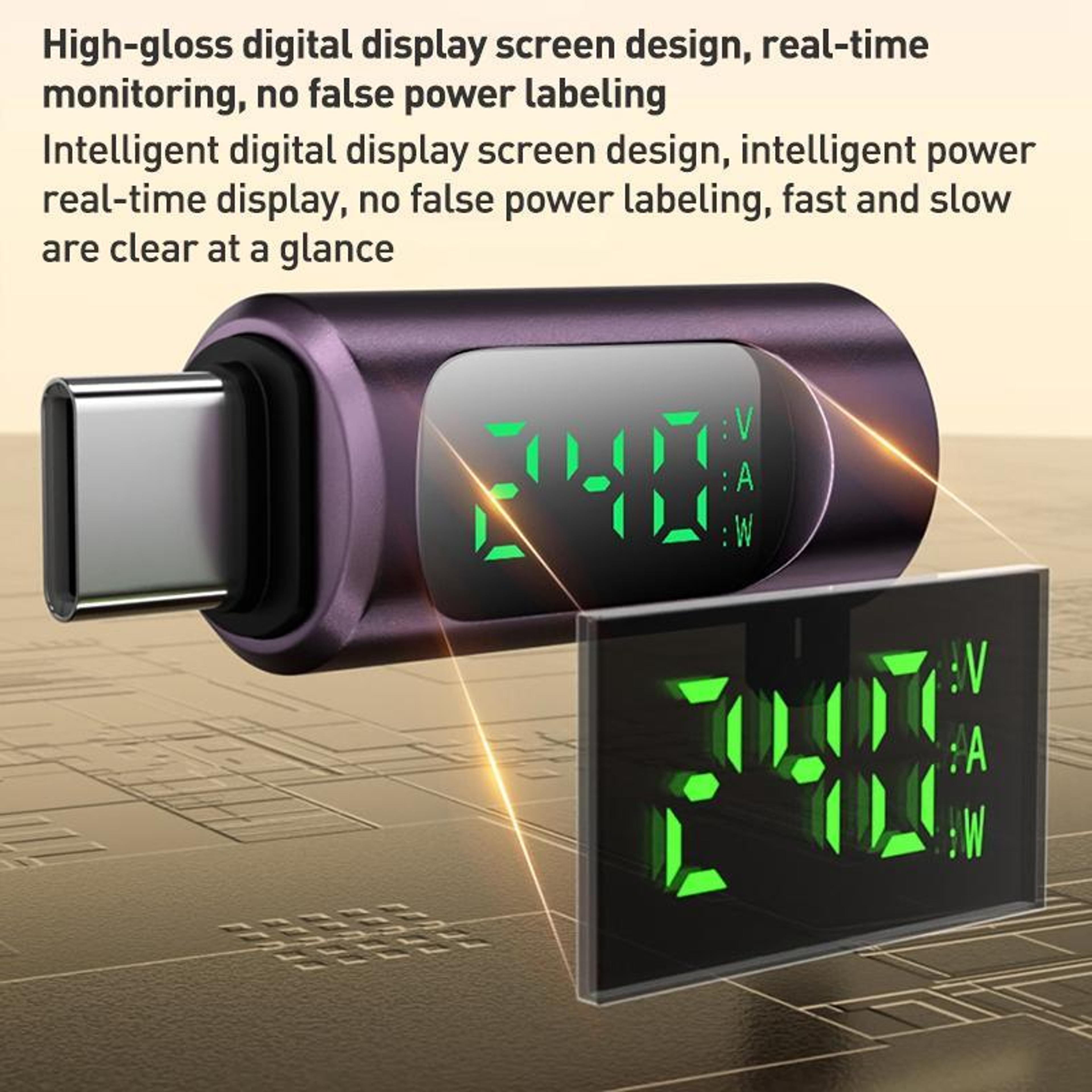 240W USB C To USB C Adapter With Display Fast Charging Data Cable Converter 4