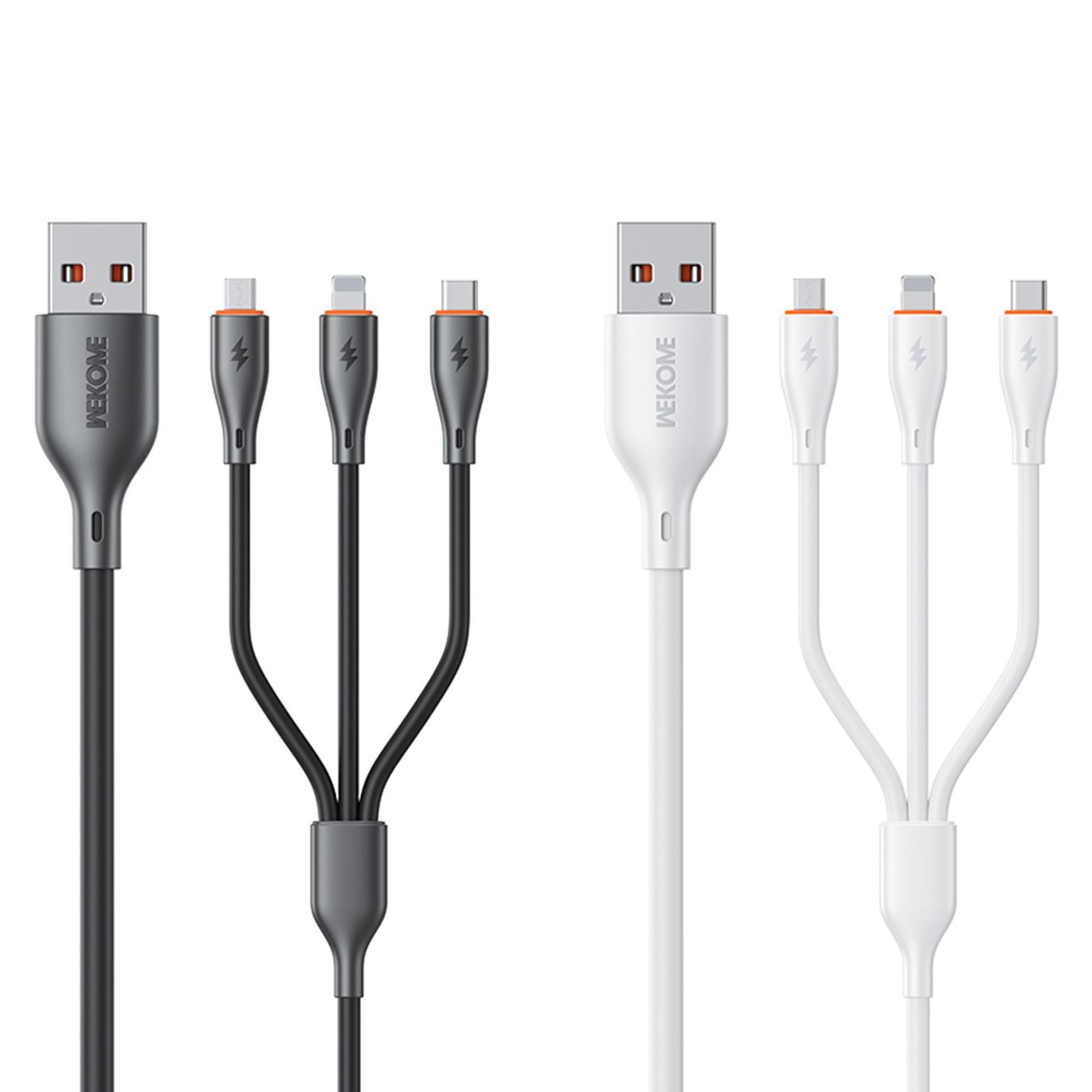 3 In 1 Fast Charging Cable 66W Universal Multi Charging Cable USB To Type C Lightning Micro 0