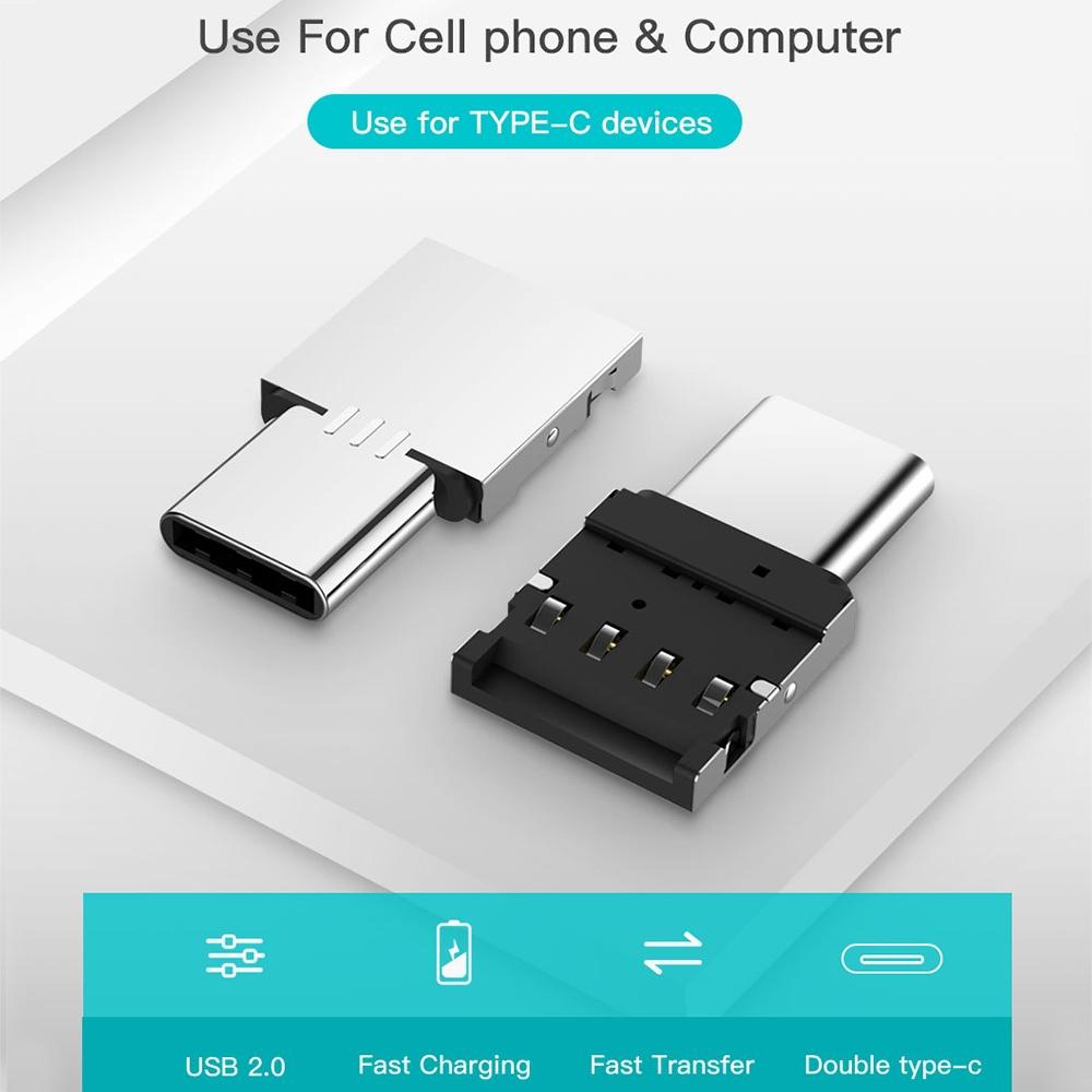 USB C OTG Adapter Mini Aluminum Type C To USB Female Connector For Android Data Transfer 2