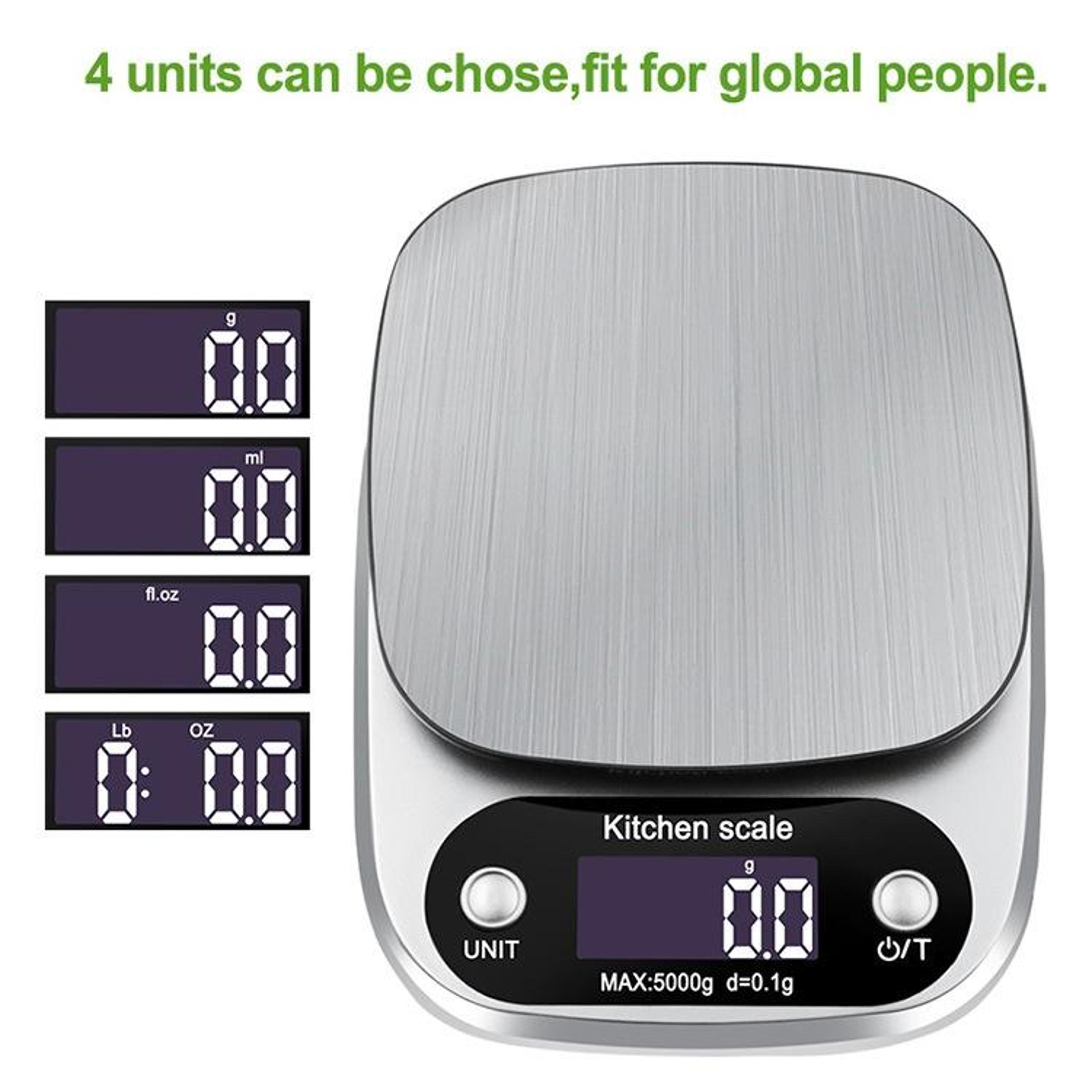 High Precision Digital Kitchen Scale With LCD Display Multi Unit Food And Jewelry Weighing 3