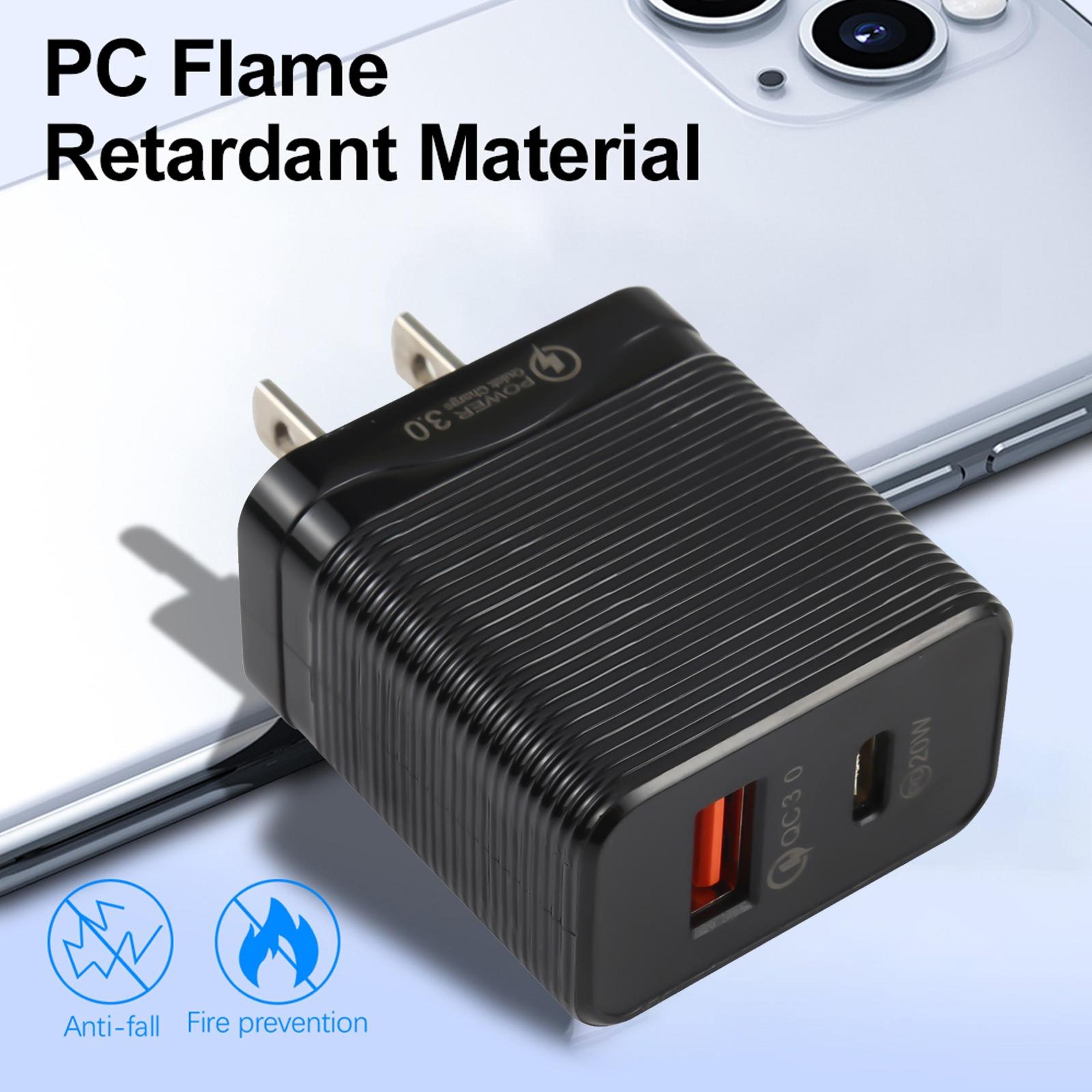 Dual Port Fast USB C Charger 20W PD  QC Compact Travel Wall Adapter 7