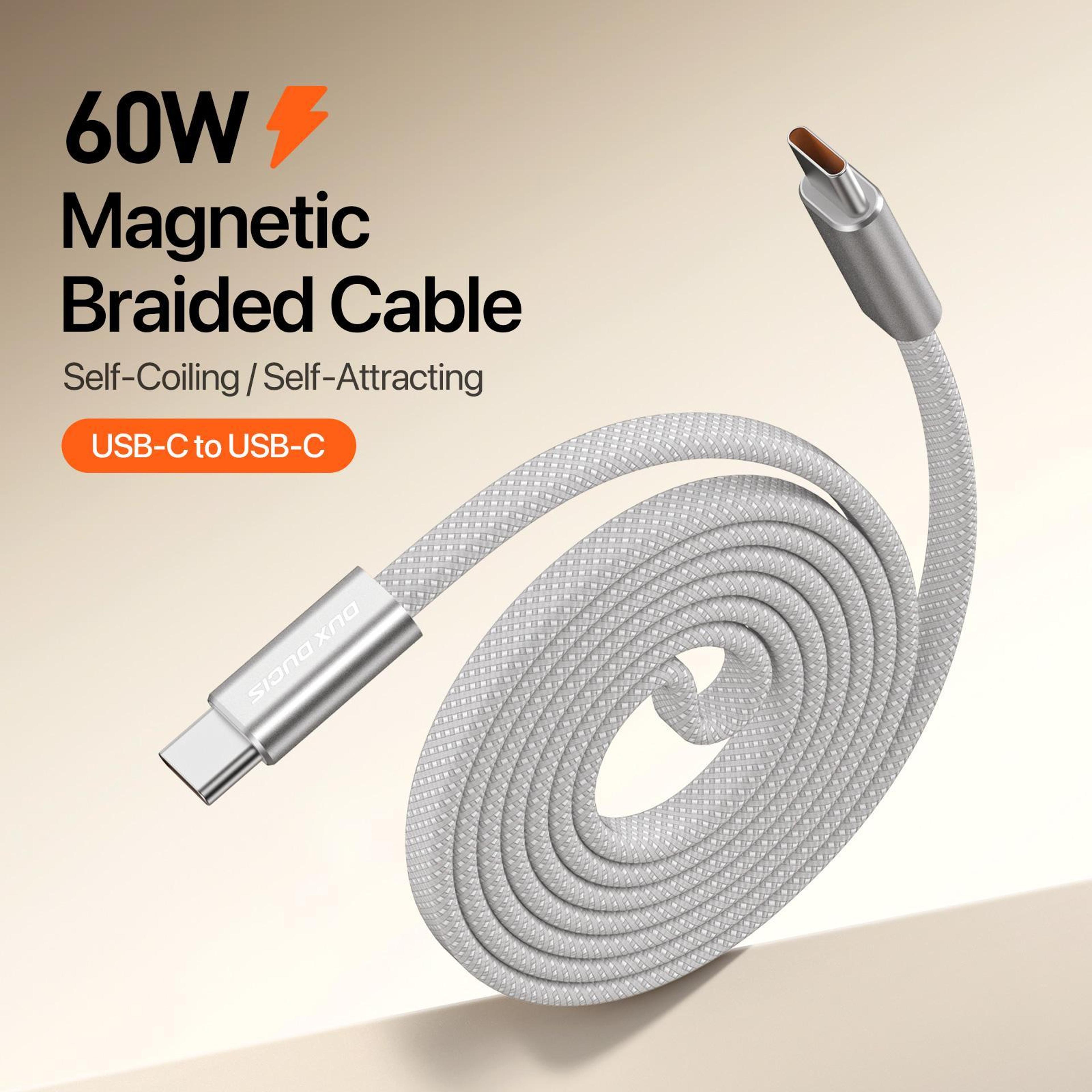 Magnetic USB C Cable 60W Fast Charging Nylon Braided Type C To Type C 2