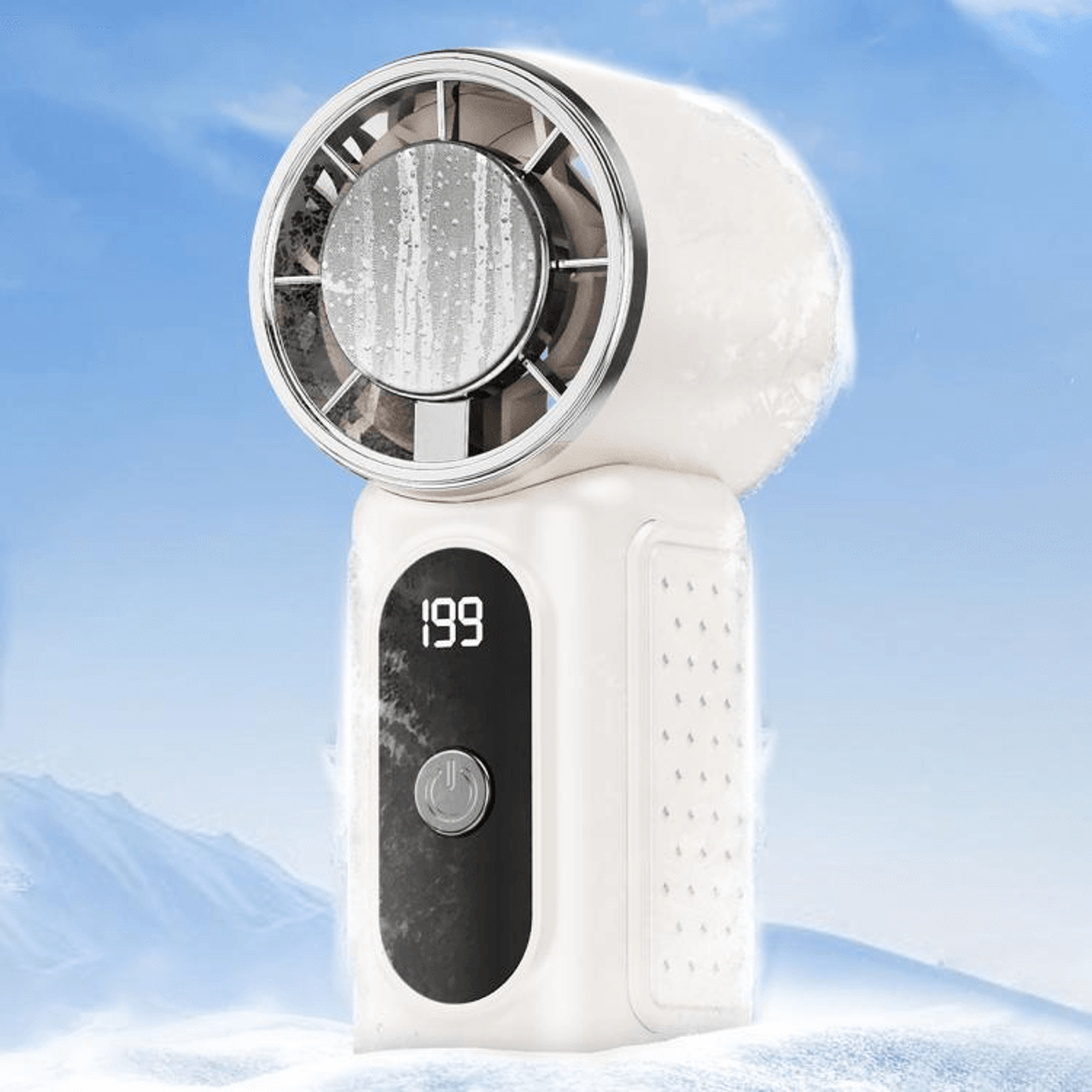 Turbo IceFlow Portable Cooling Fan Rechargeable Mini Handheld Fan With Speeds 12