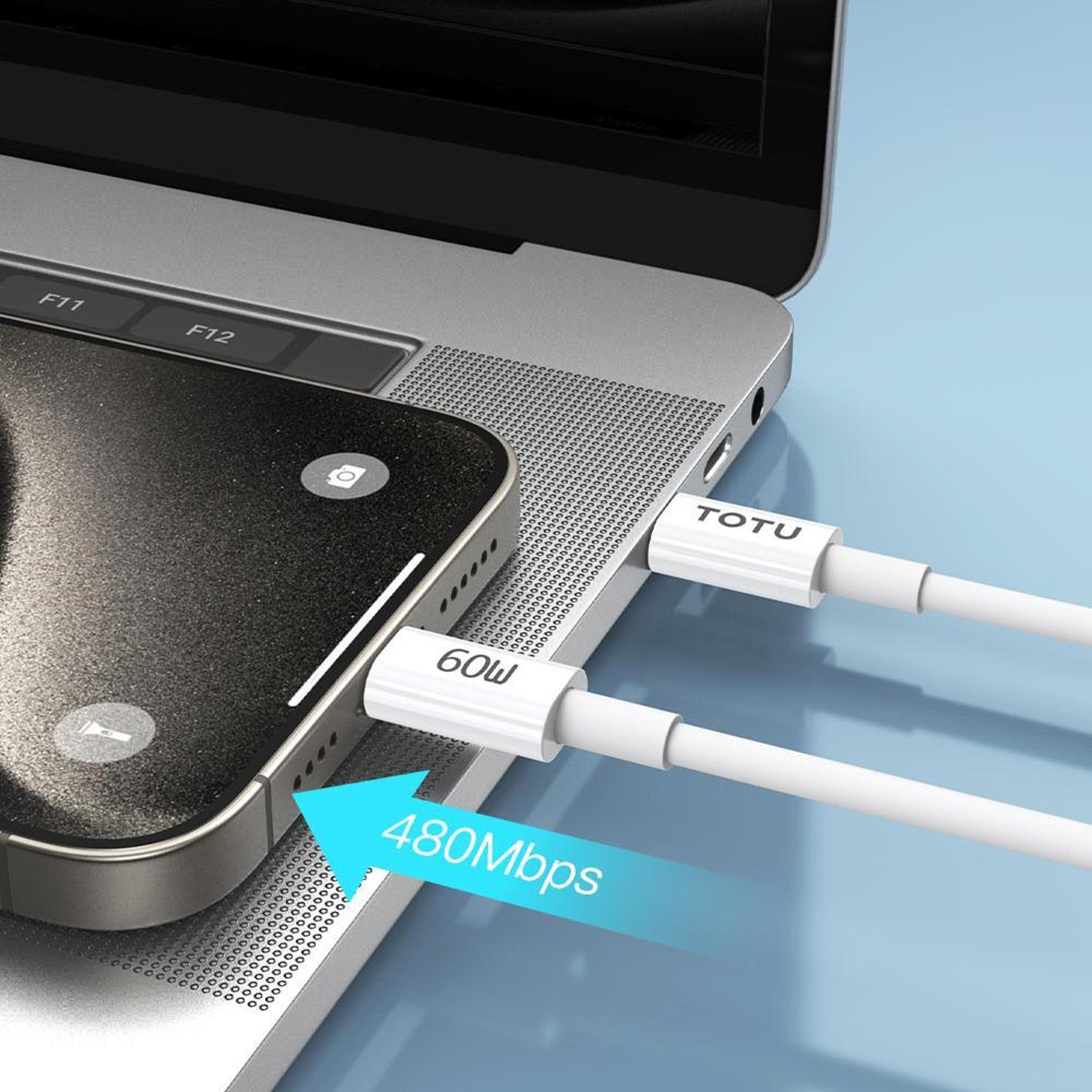 60W Fast Charging USB C To USB C Cable Set With E Marker Safety Chip 6
