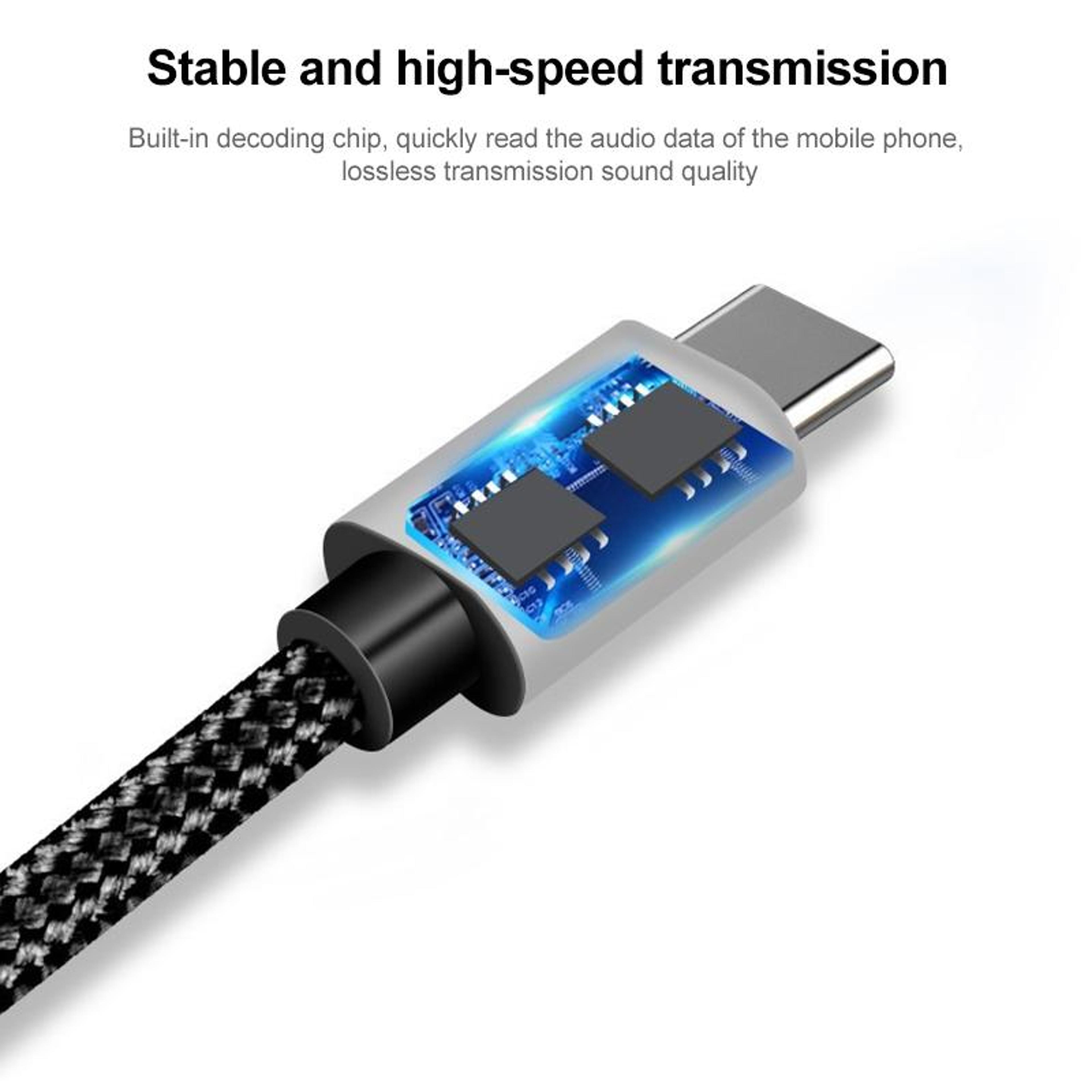 Type C To 35mm Audio Cable Braided Nylon Aux Cord For Car And Speakers 7