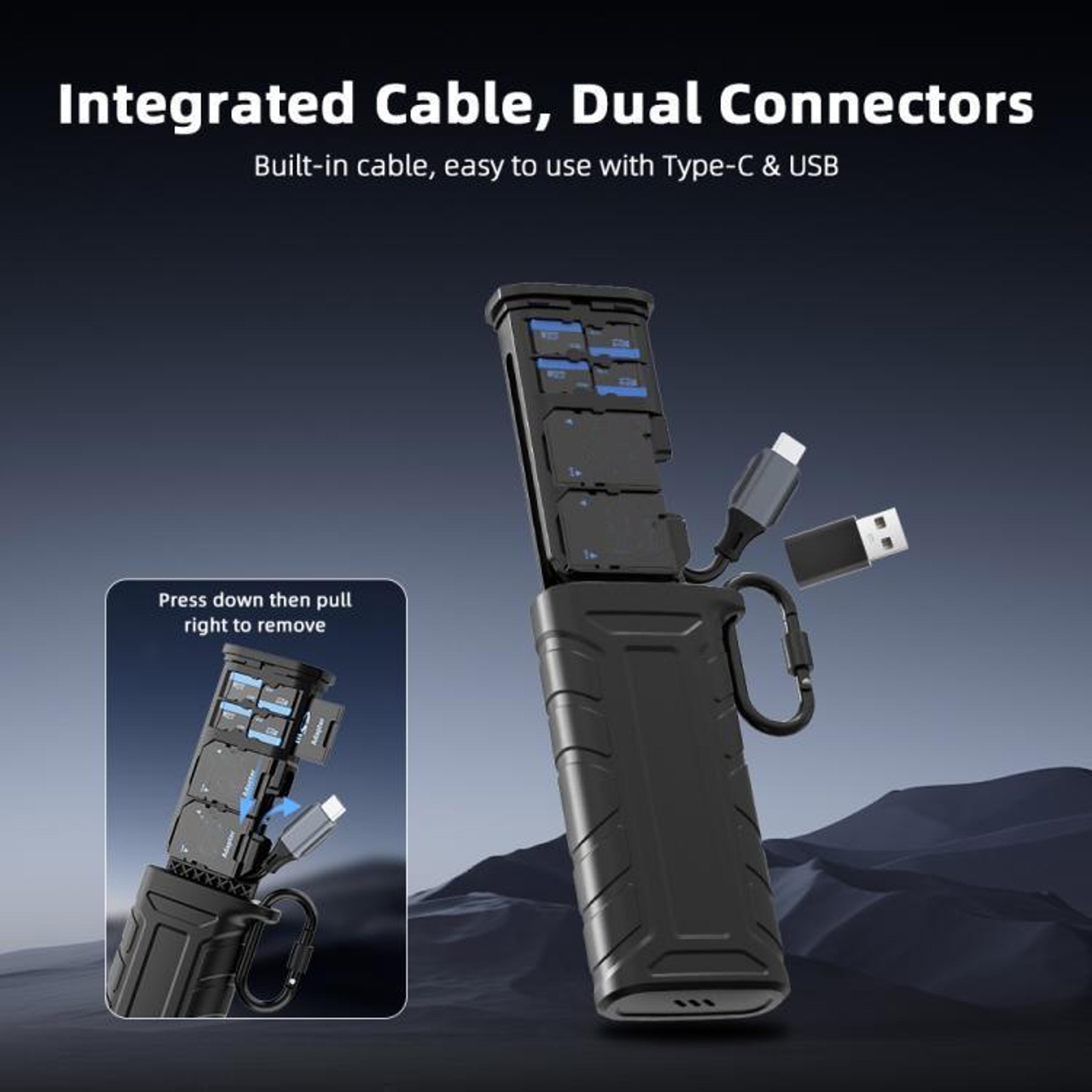 High Speed SD TF Card Reader  Storage Box With USB C Dual Interface 2