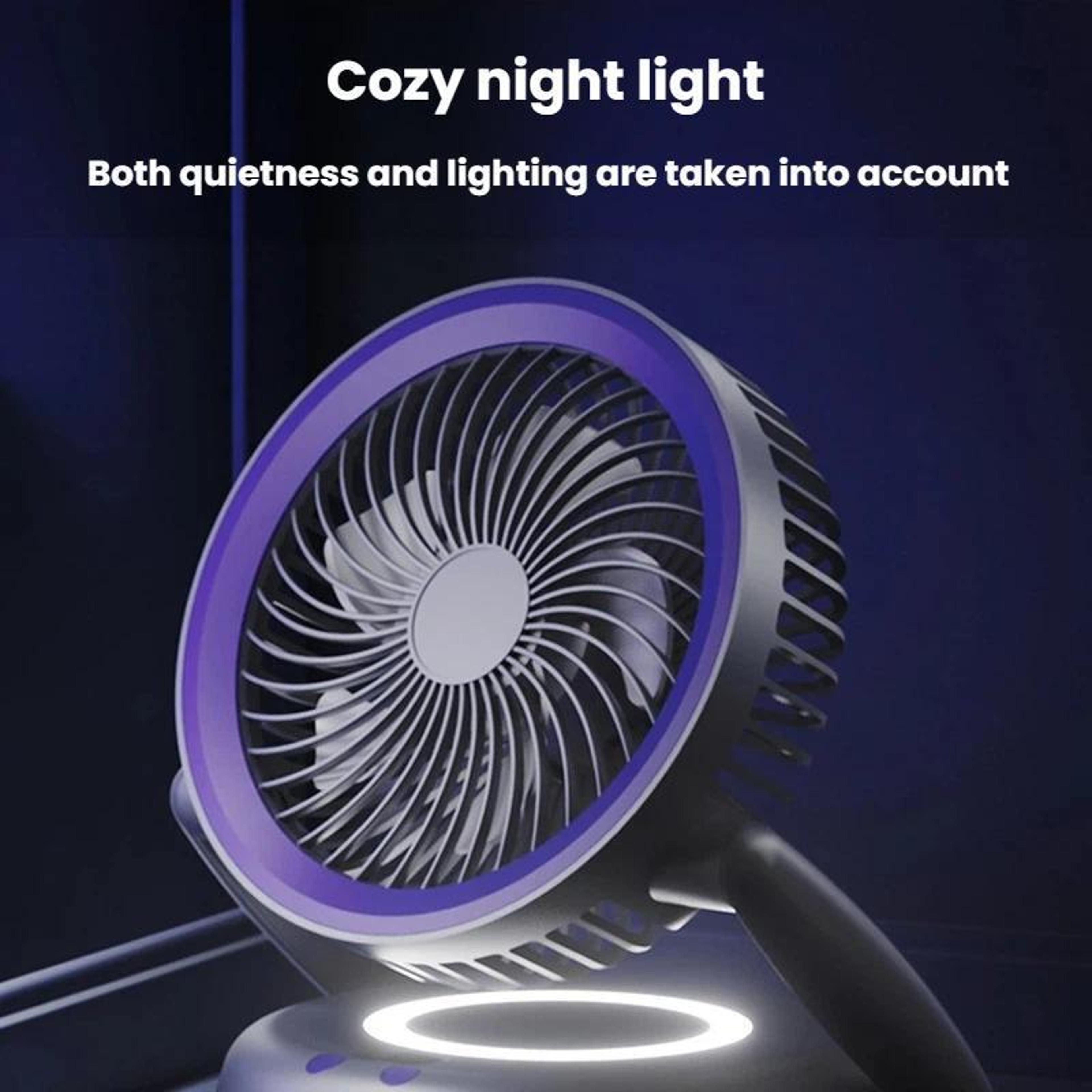 Foldable Portable Air Circulator Fan With LED Light  Battery Indicator For Desk Or Wall Use 10