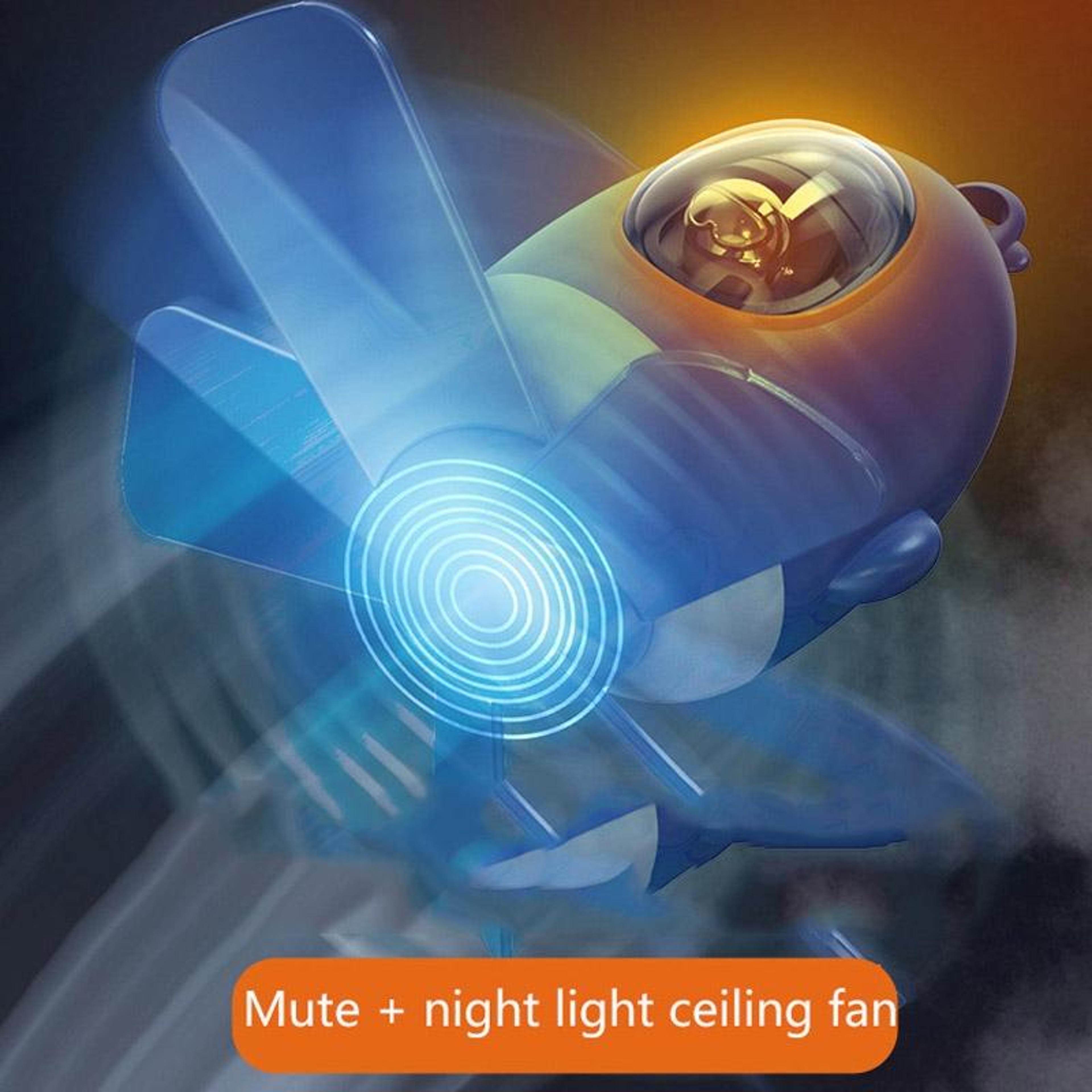 Airplane Night Light USB Remote Control Ceiling Fan With LED Light Low Noise Home Cooling Fan 2