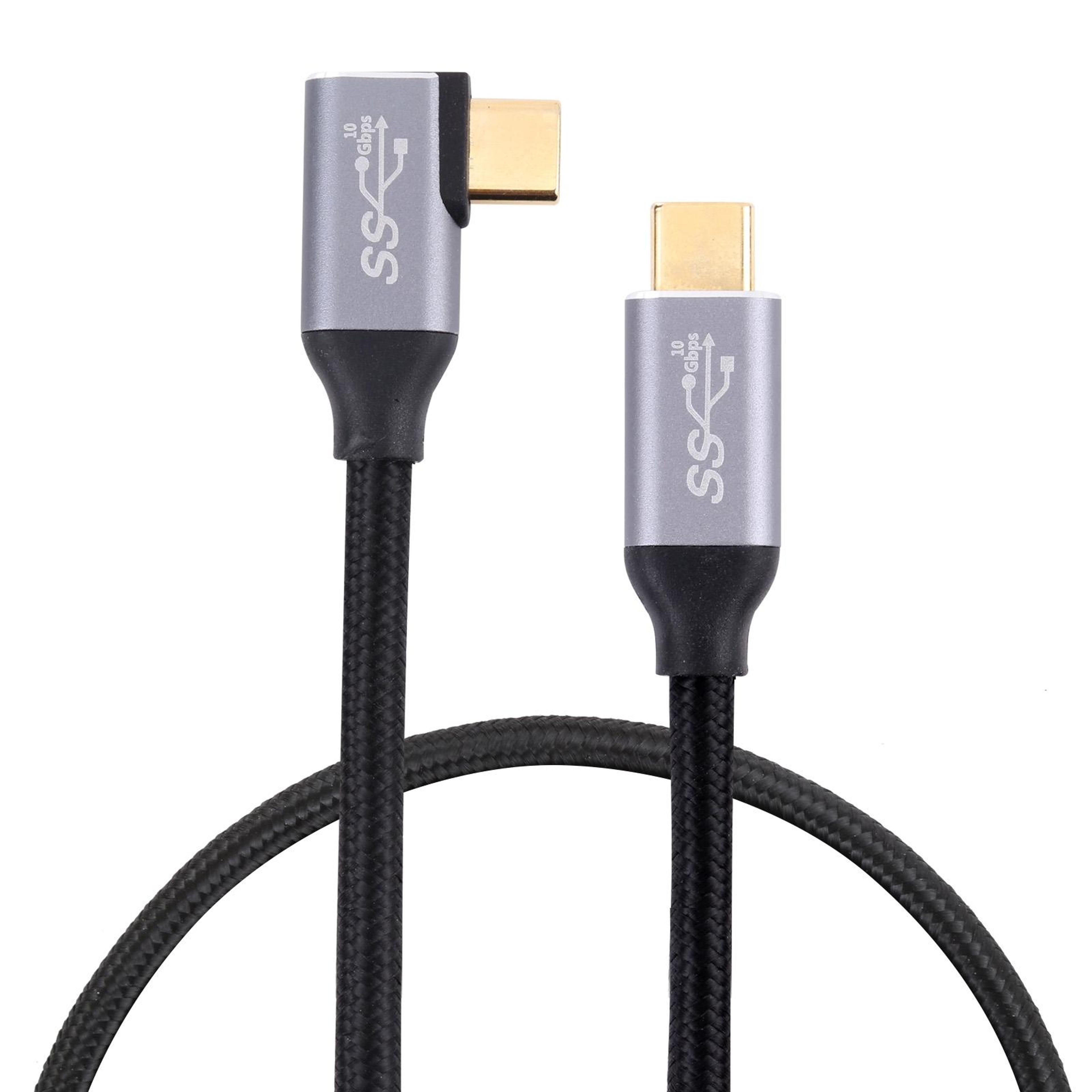 USB C Elbow Data Cable 10Gbps Fast Transfer Nylon Braided Type C Cable 1
