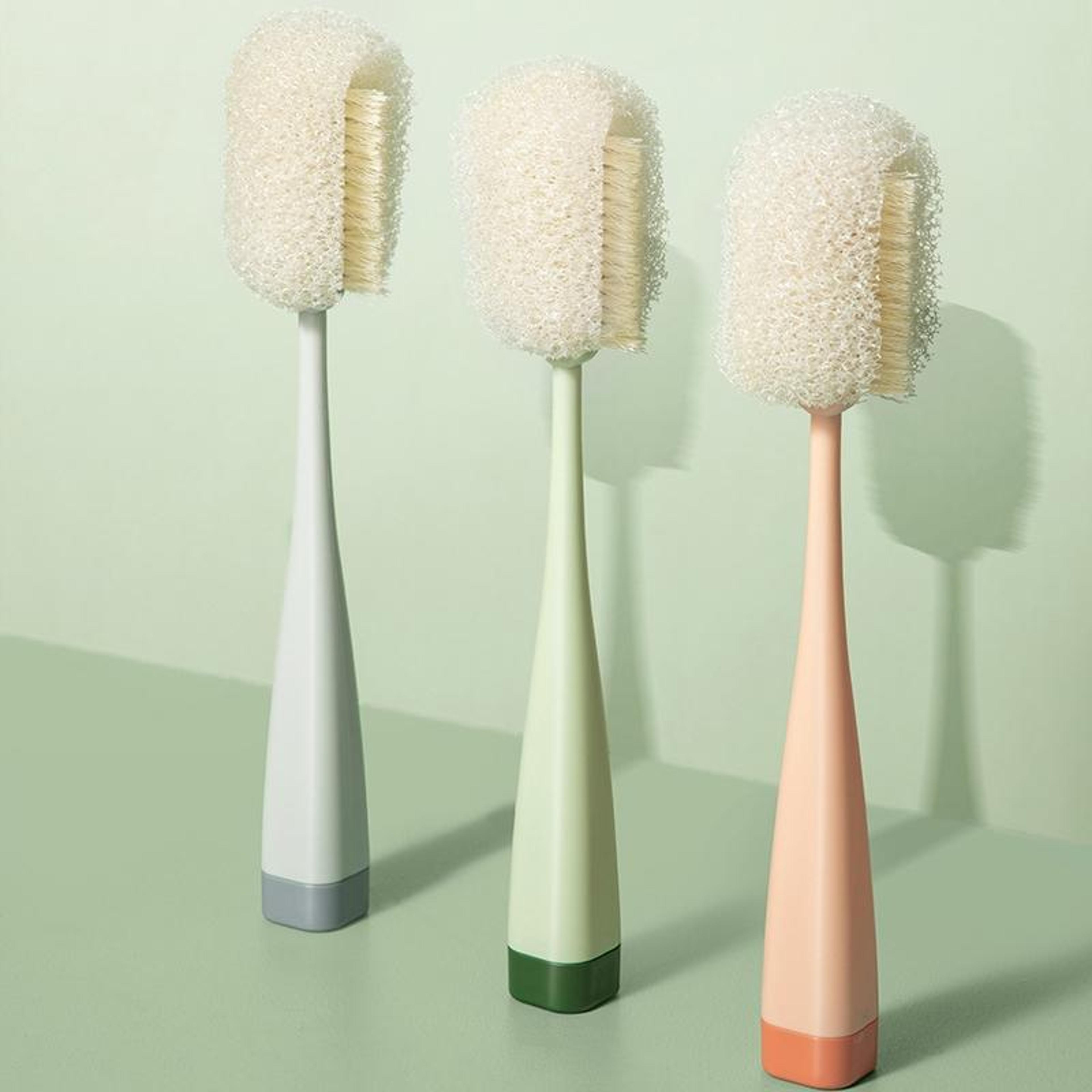 Long Handle Bottle Cleaning Brush With Removable Sponge  Stand Deep Clean Cup Brush 0