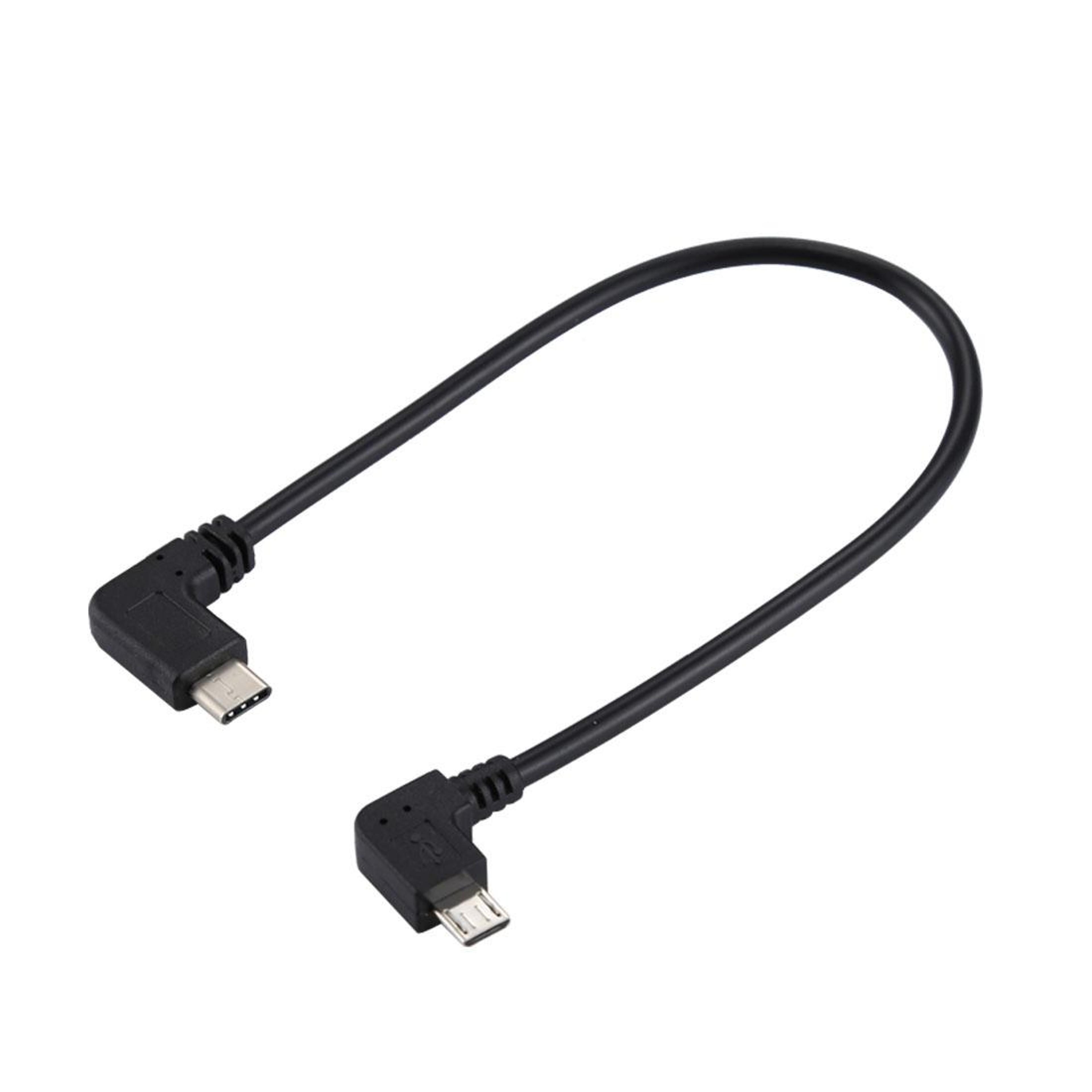 Right Angle USB C To Micro USB Adapter Cable Compact Elbow Fast Charge Sync 1