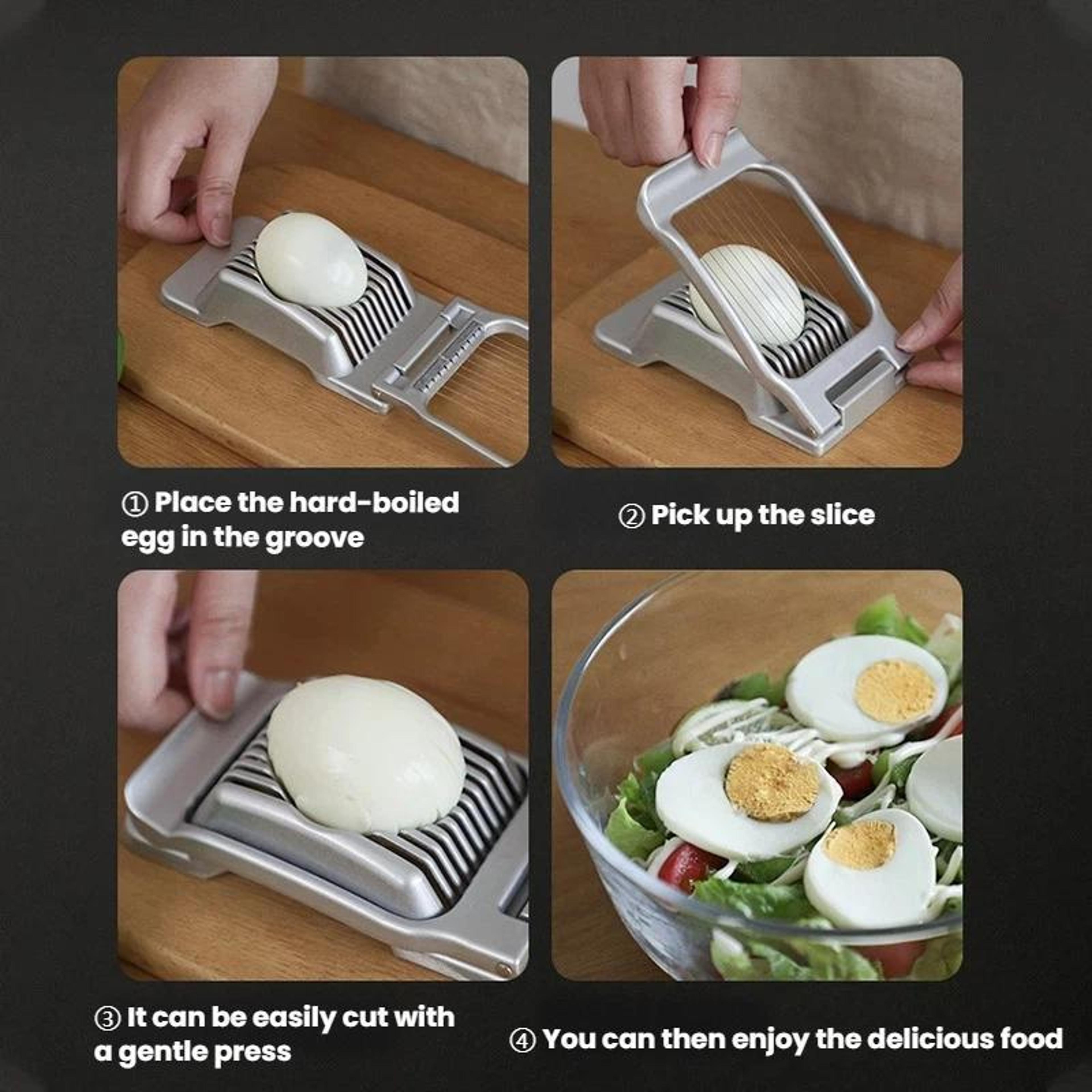 MultiFunction Egg Slicer Aluminum Alloy Cutter For Perfect Slices  Kitchen Prep 9