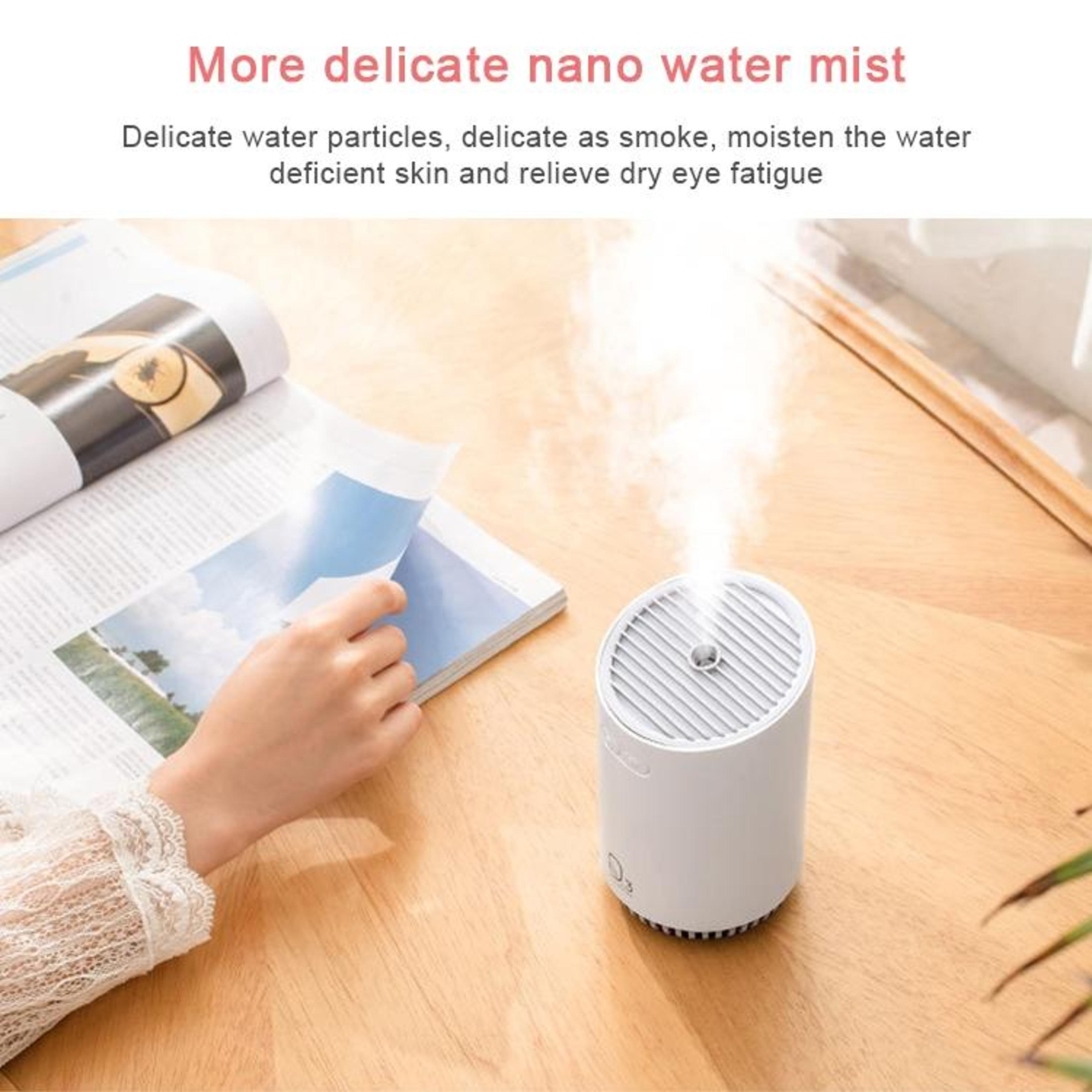Portable Mini Humidifier USB Rechargeable Cool Mist Desk Humidifier Gray 6