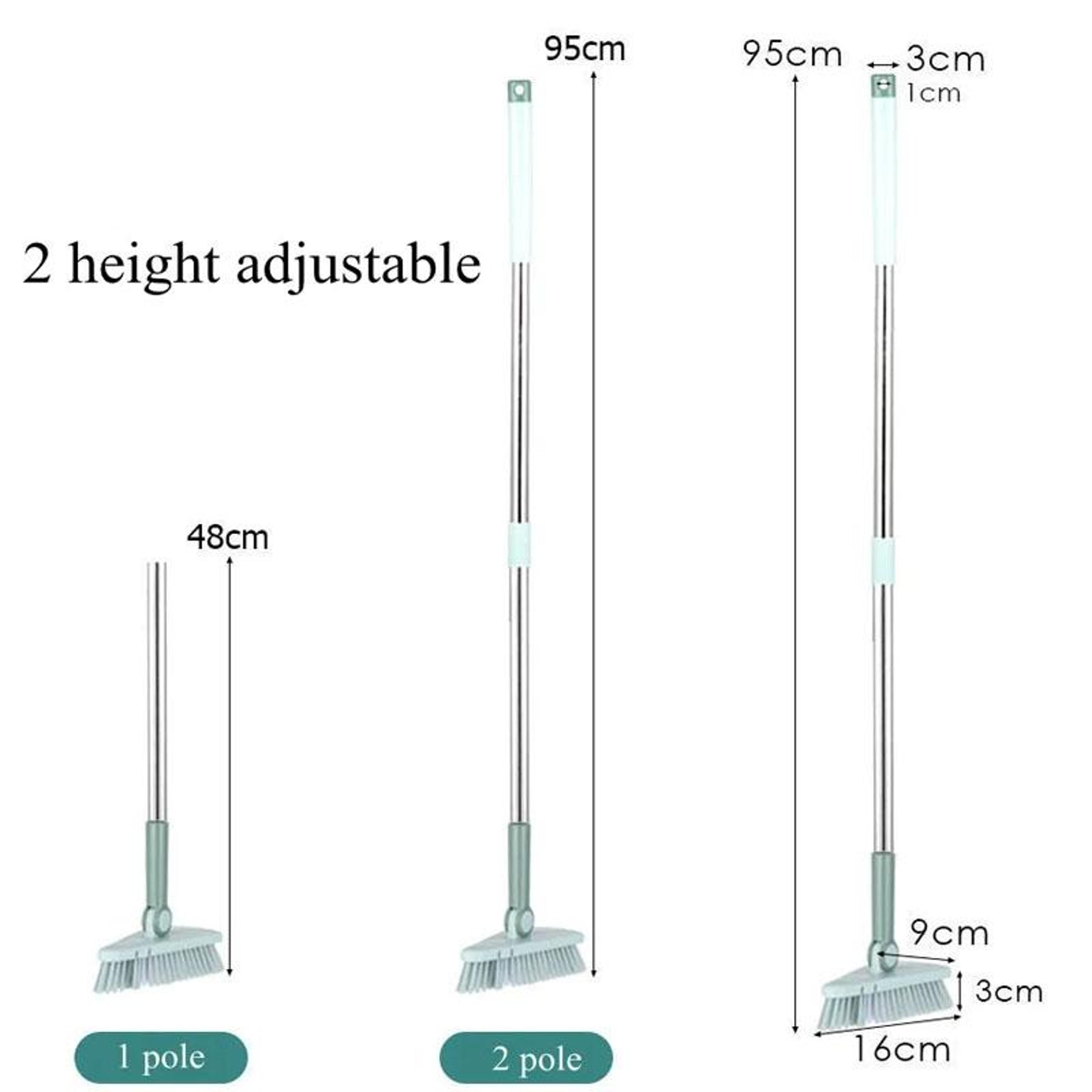 Triangular Corner Cleaning Brush With Long Handle  Stiff Bristles For Deep Floor Scrubbing 1