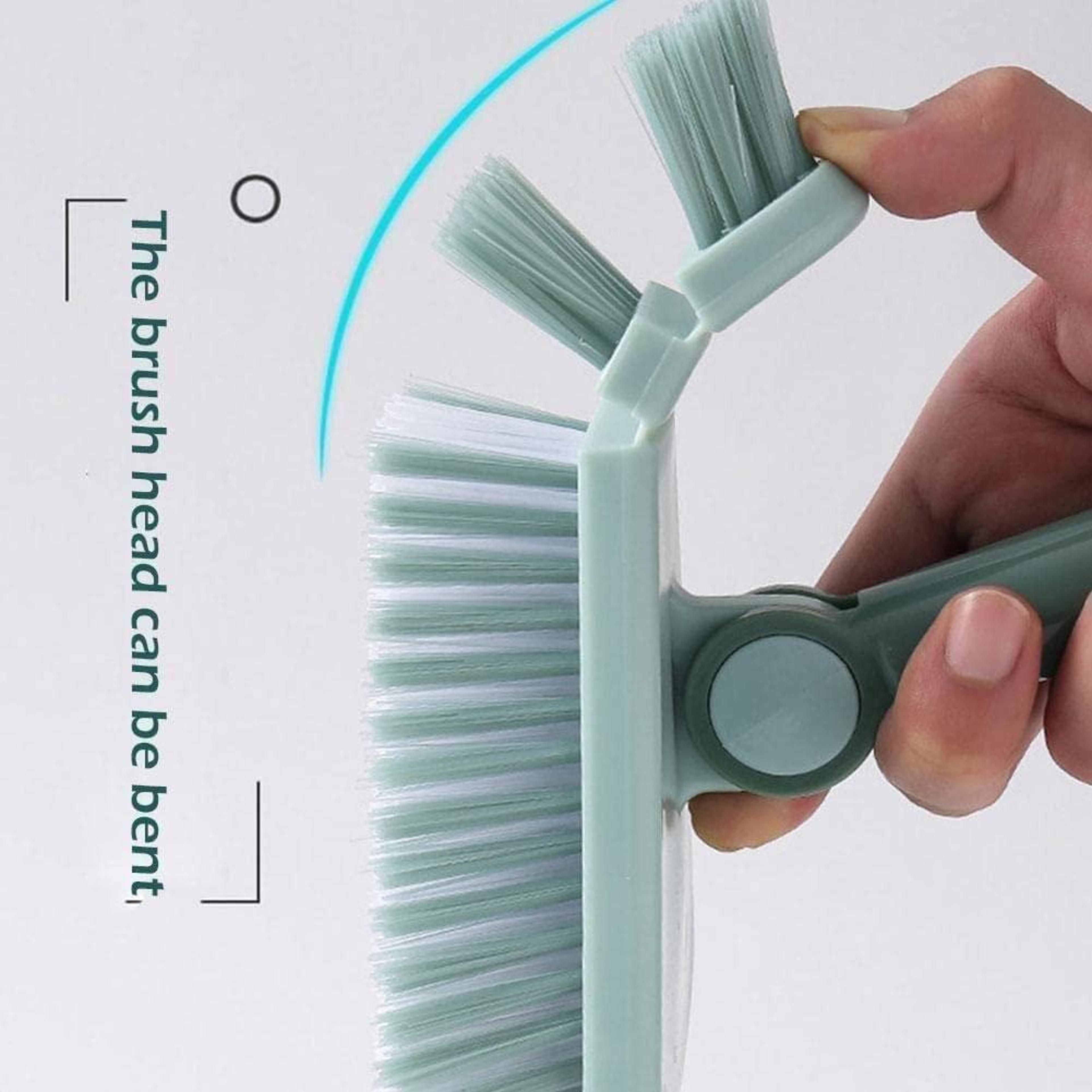 Triangular Corner Cleaning Brush With Long Handle  Stiff Bristles For Deep Floor Scrubbing 2