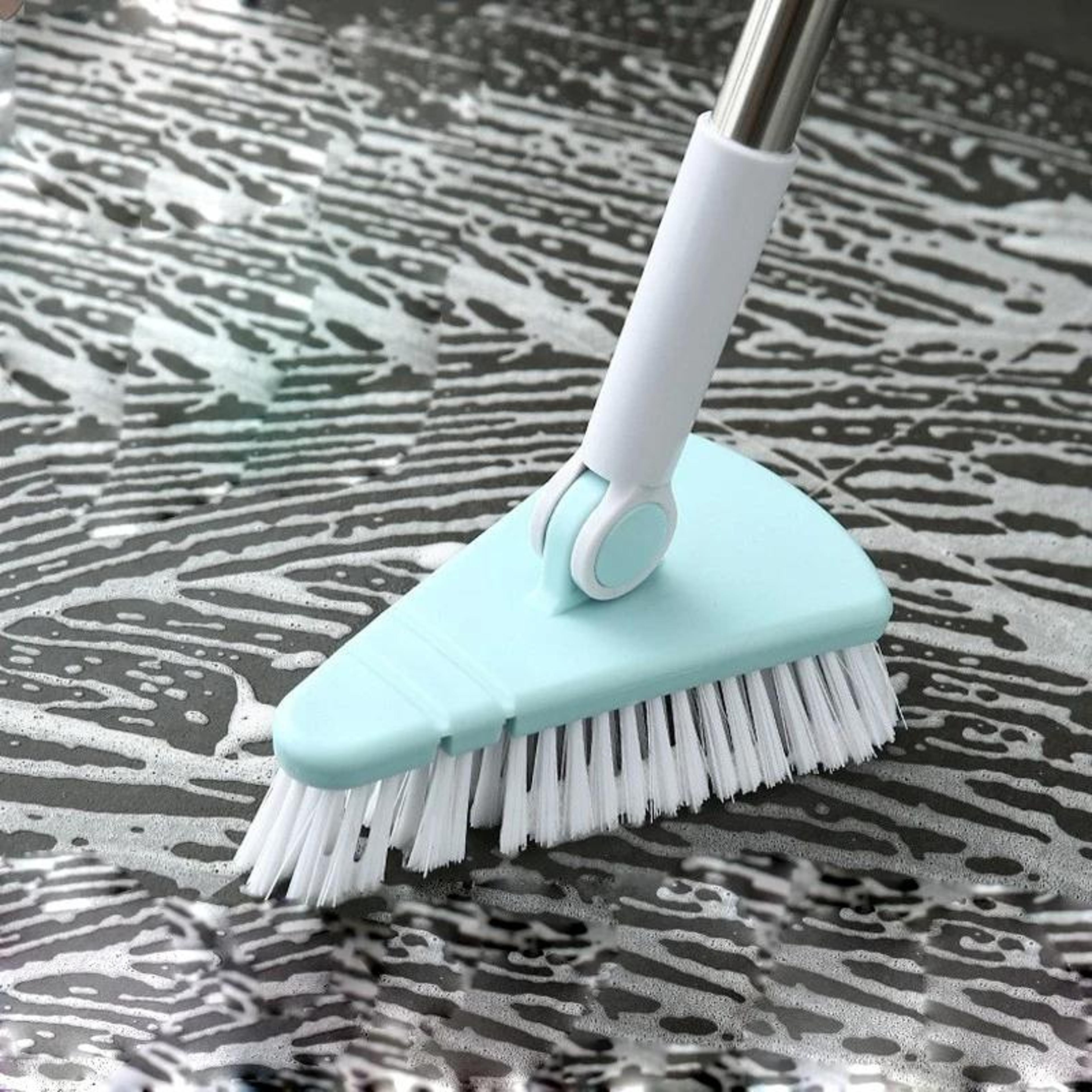 Triangular Corner Cleaning Brush With Long Handle  Stiff Bristles For Deep Floor Scrubbing 10