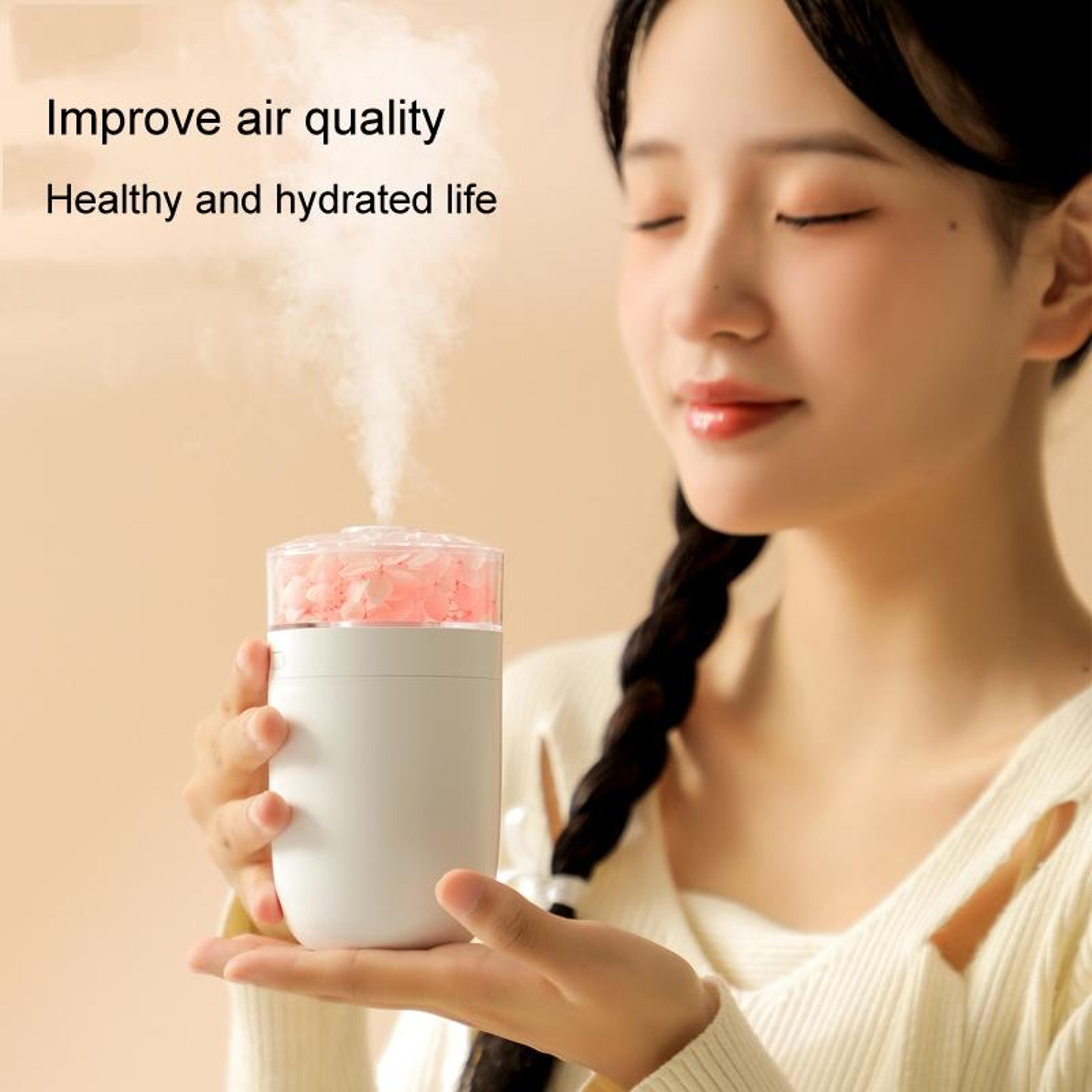 Flower Glow USB Humidifier With Aroma Diffuser  Ambient Light For Home Car Office 6