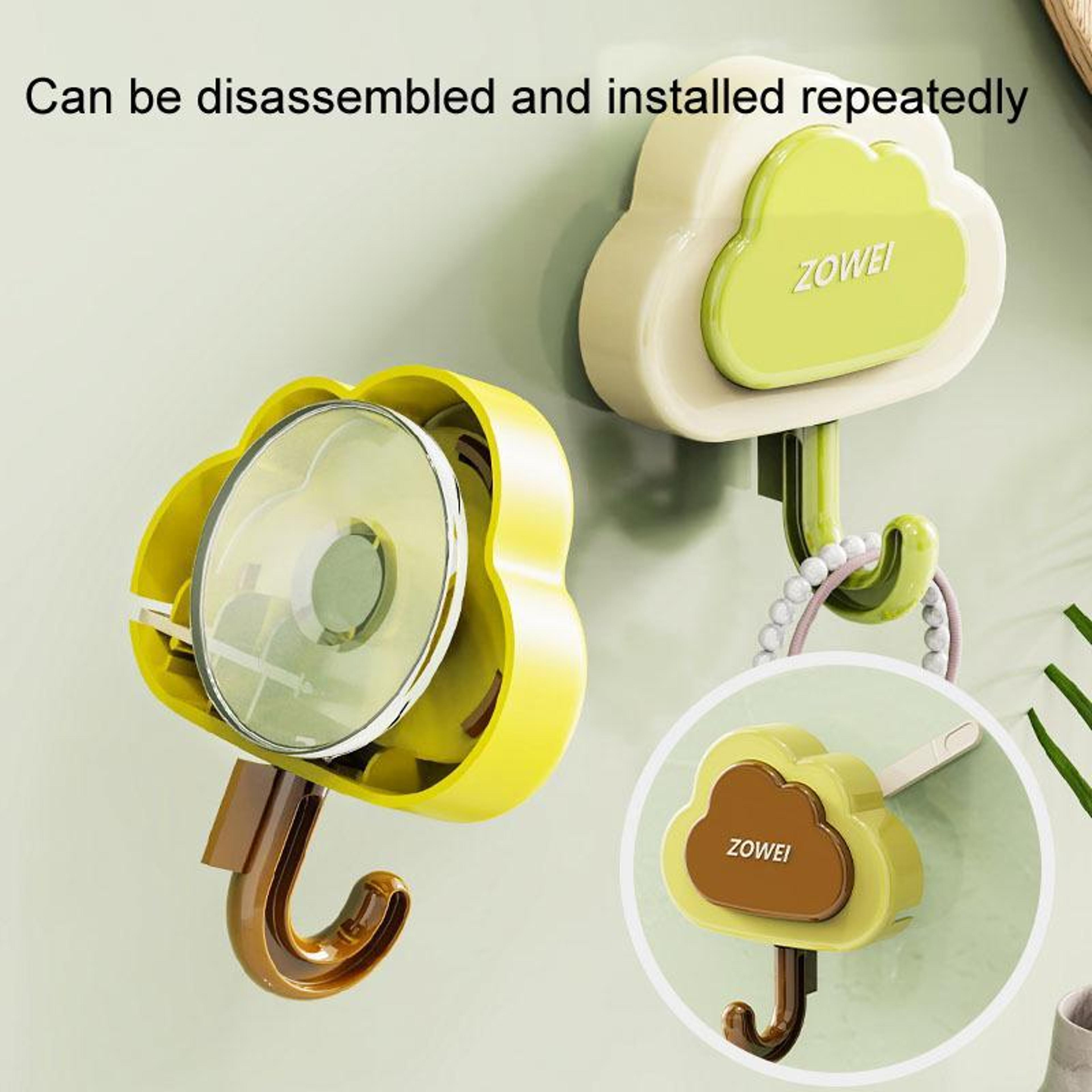 Cloud Suction Cup Hooks Strong Hold Removable Wall Hooks For Bathroom Kitchen Storage 3