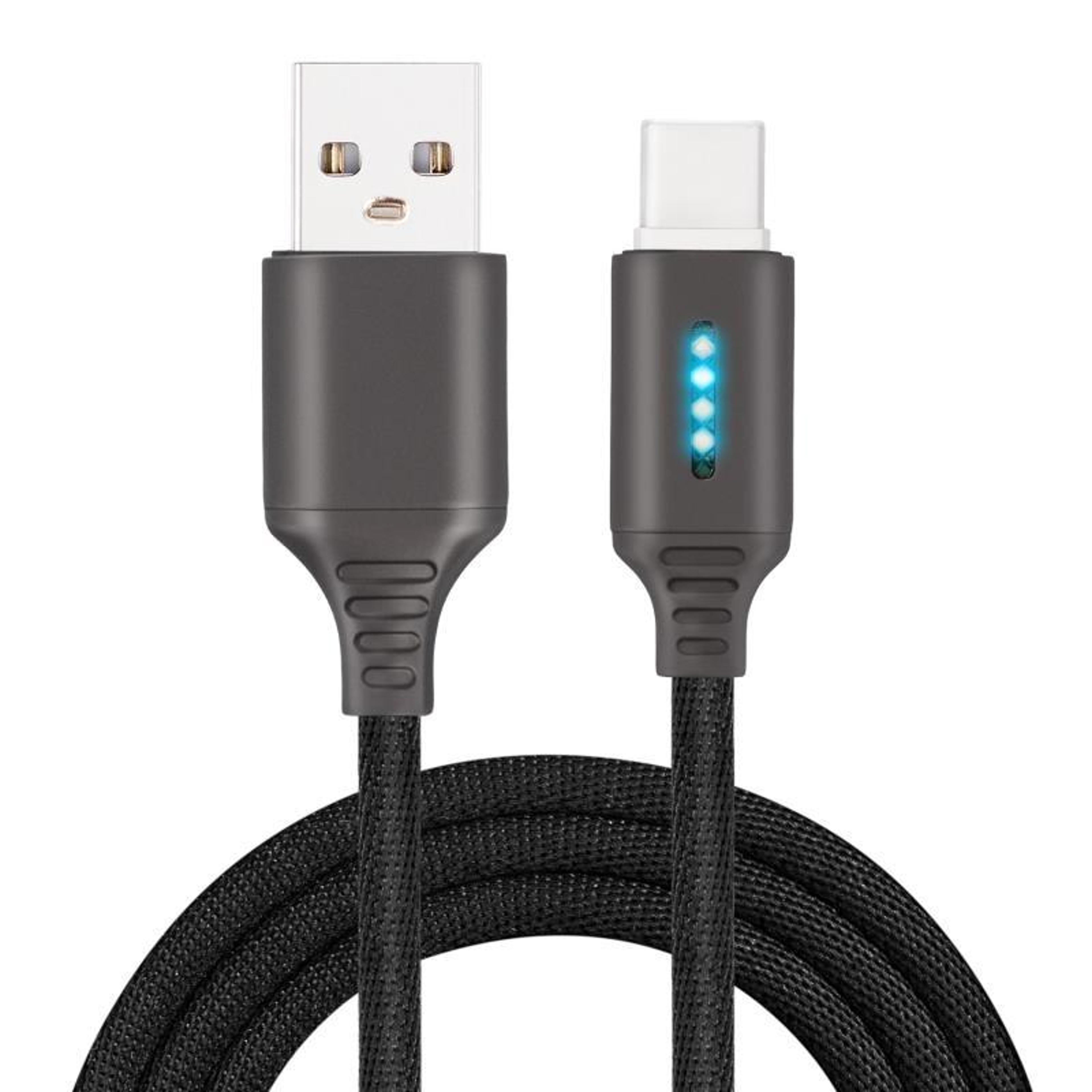 usb c led charging cable with auto power off durable zinc alloy fast data sync