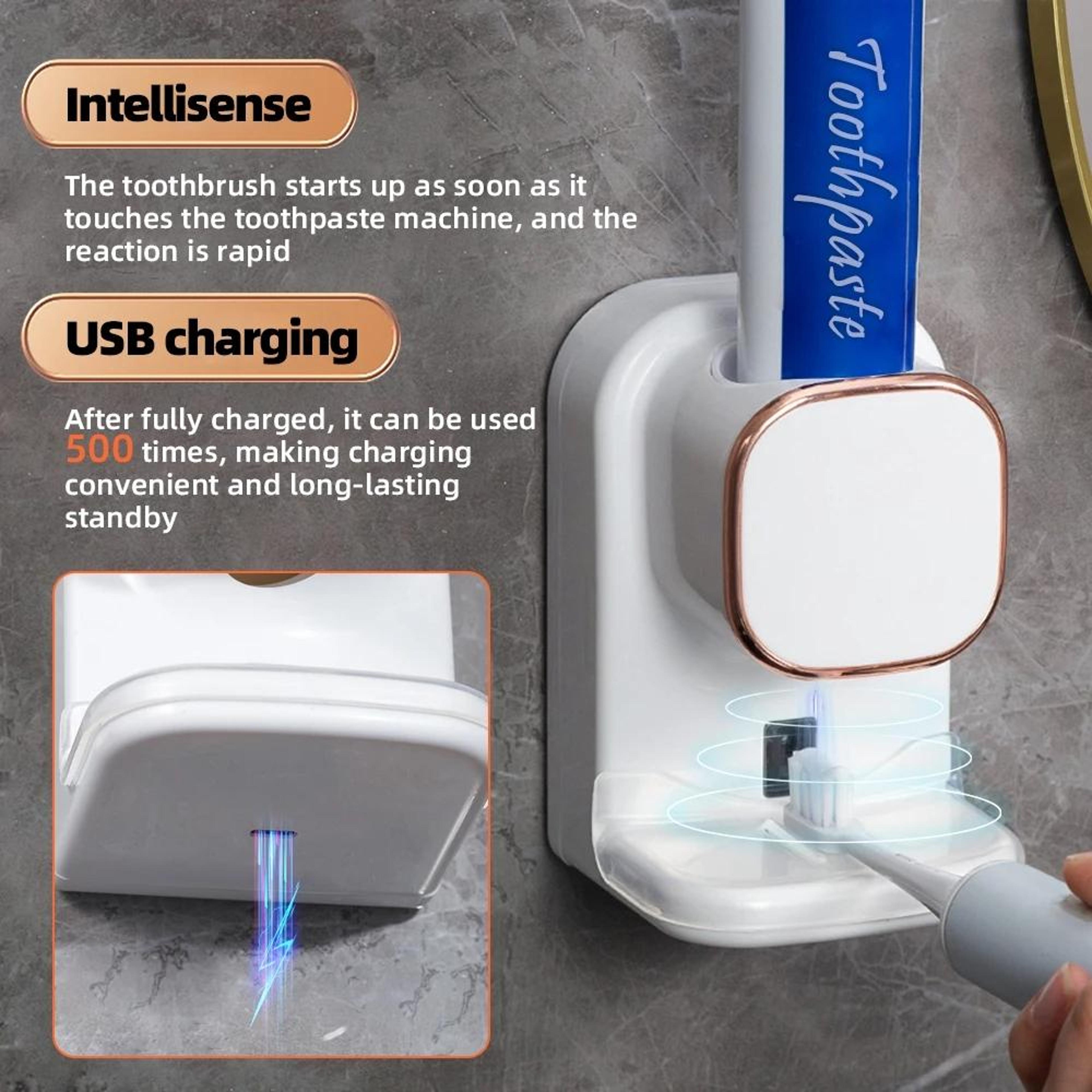 Smart Automatic Toothpaste Dispenser Wall Mounted Touchless Squeezer 5