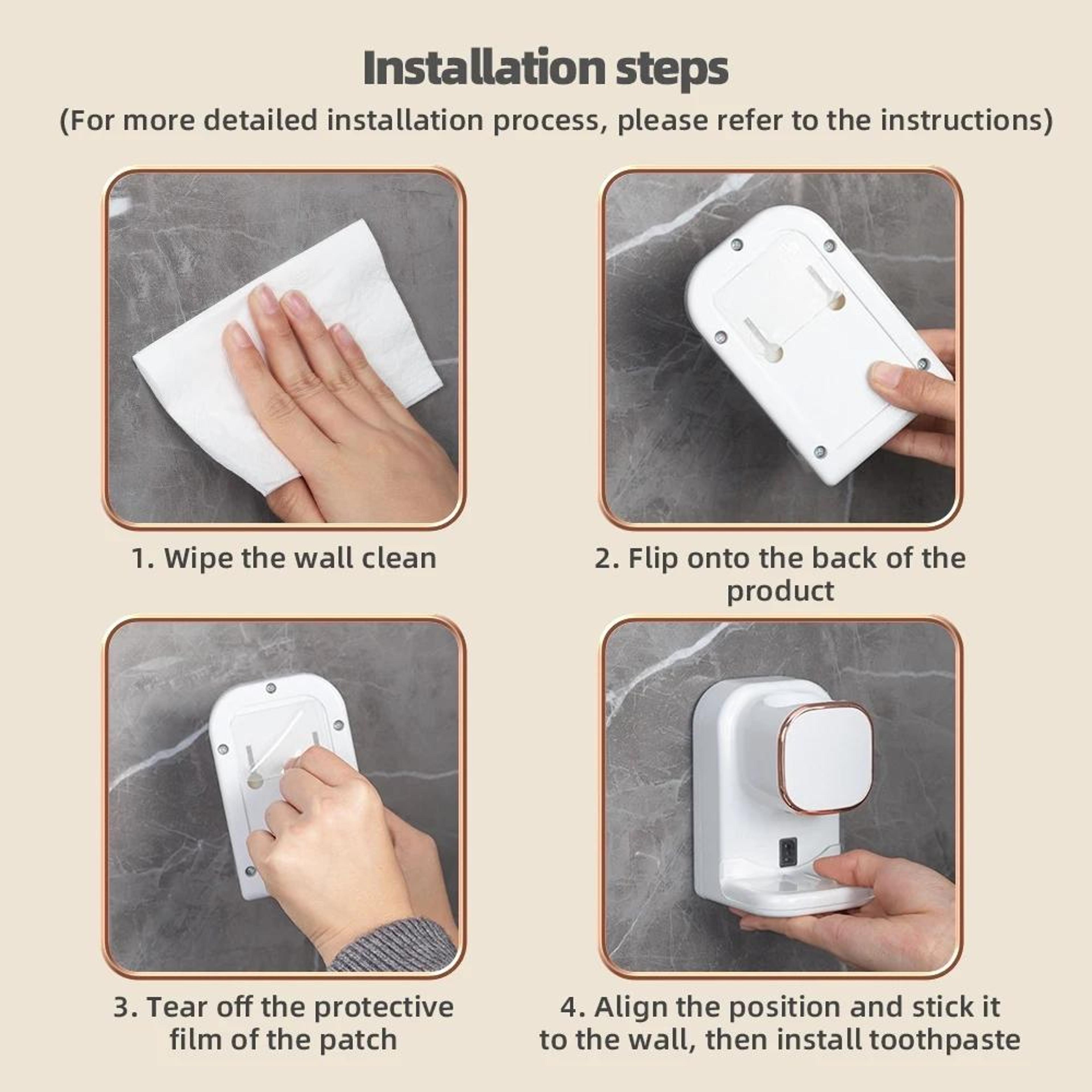 Smart Automatic Toothpaste Dispenser Wall Mounted Touchless Squeezer 8