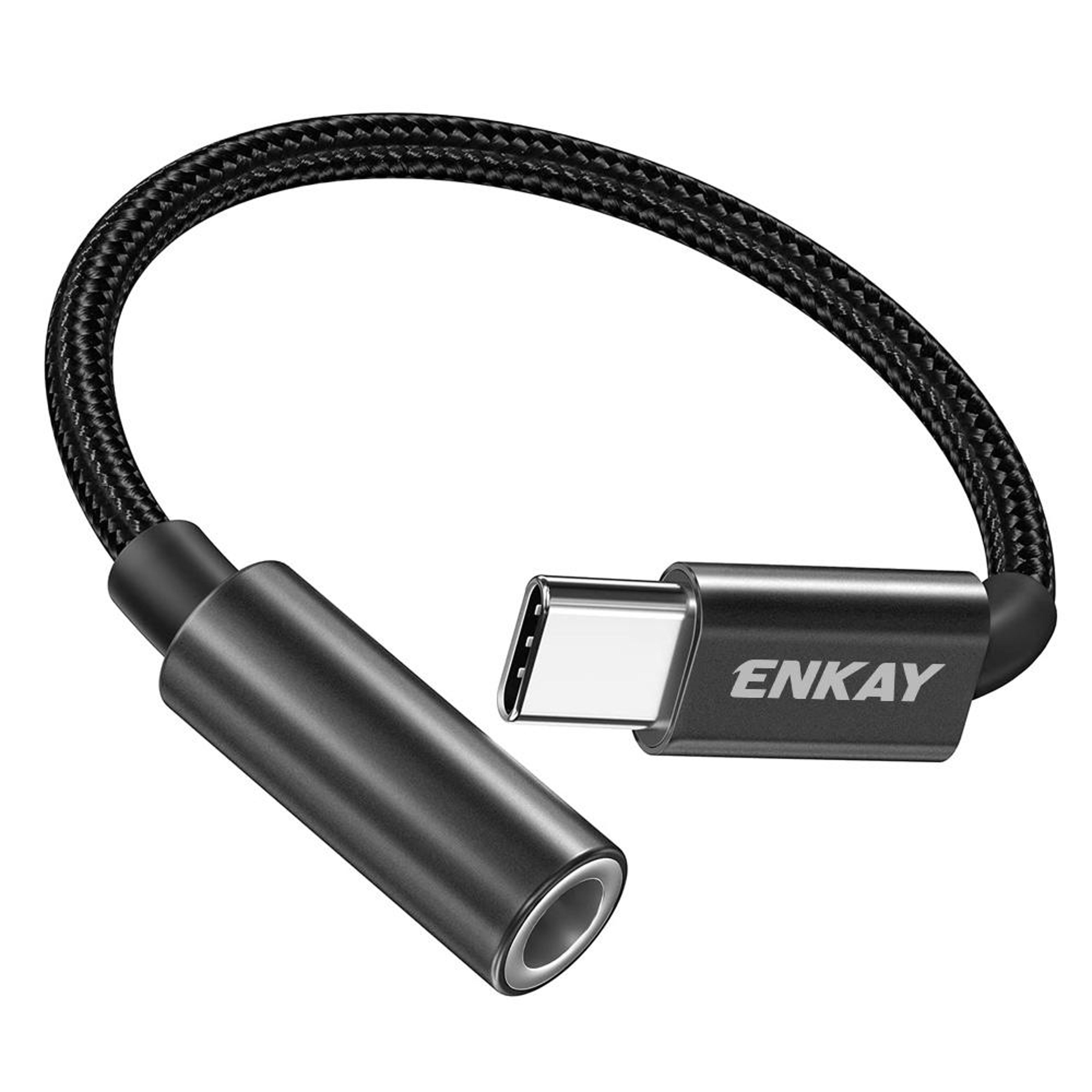 USB C To 35mm Aux Adapter Cable With Digital Audio DAC Braided Durable Connector 0