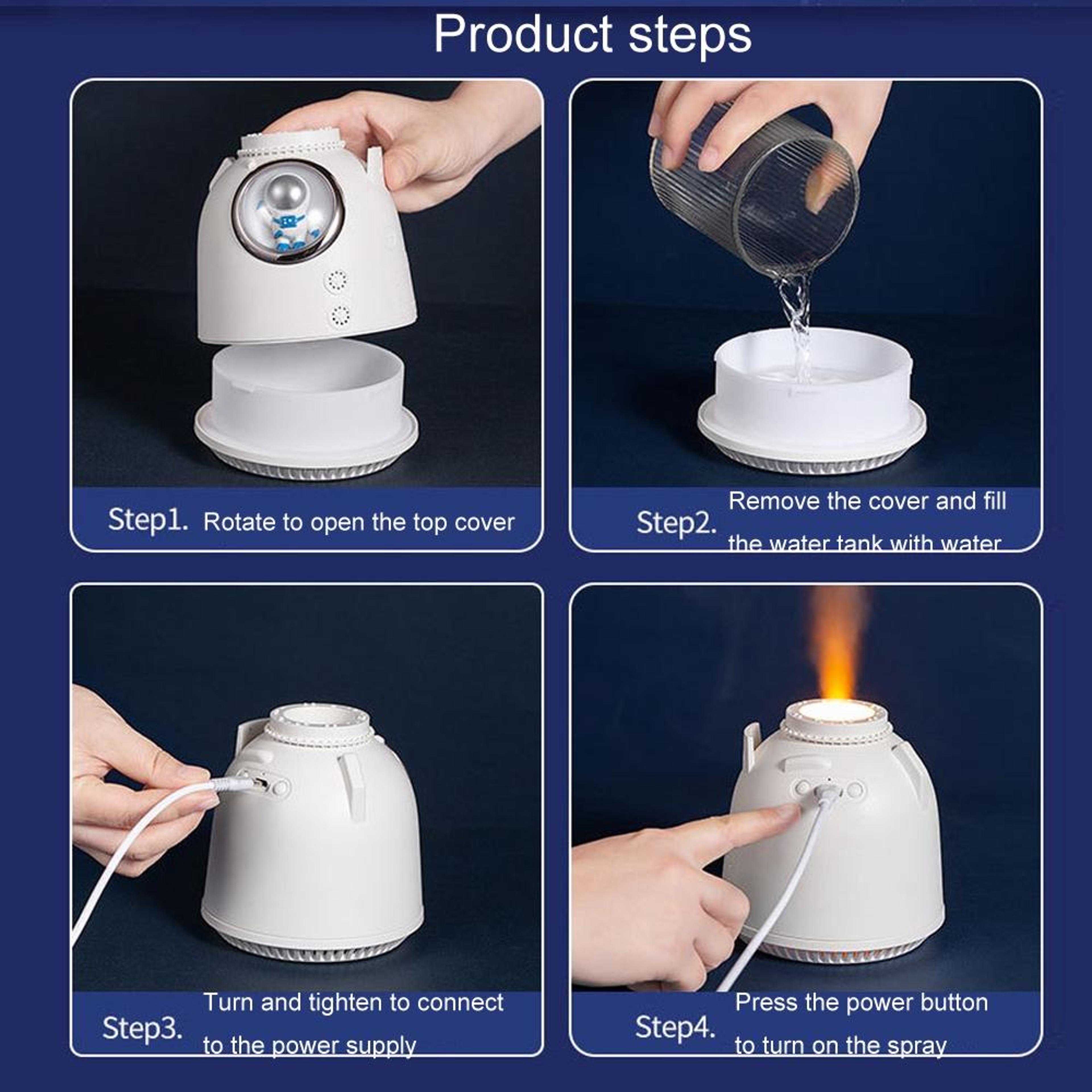 Enjoyplus USB Mini Humidifier With Night Light Quiet Desktop Air Hydrator For Home Office 5