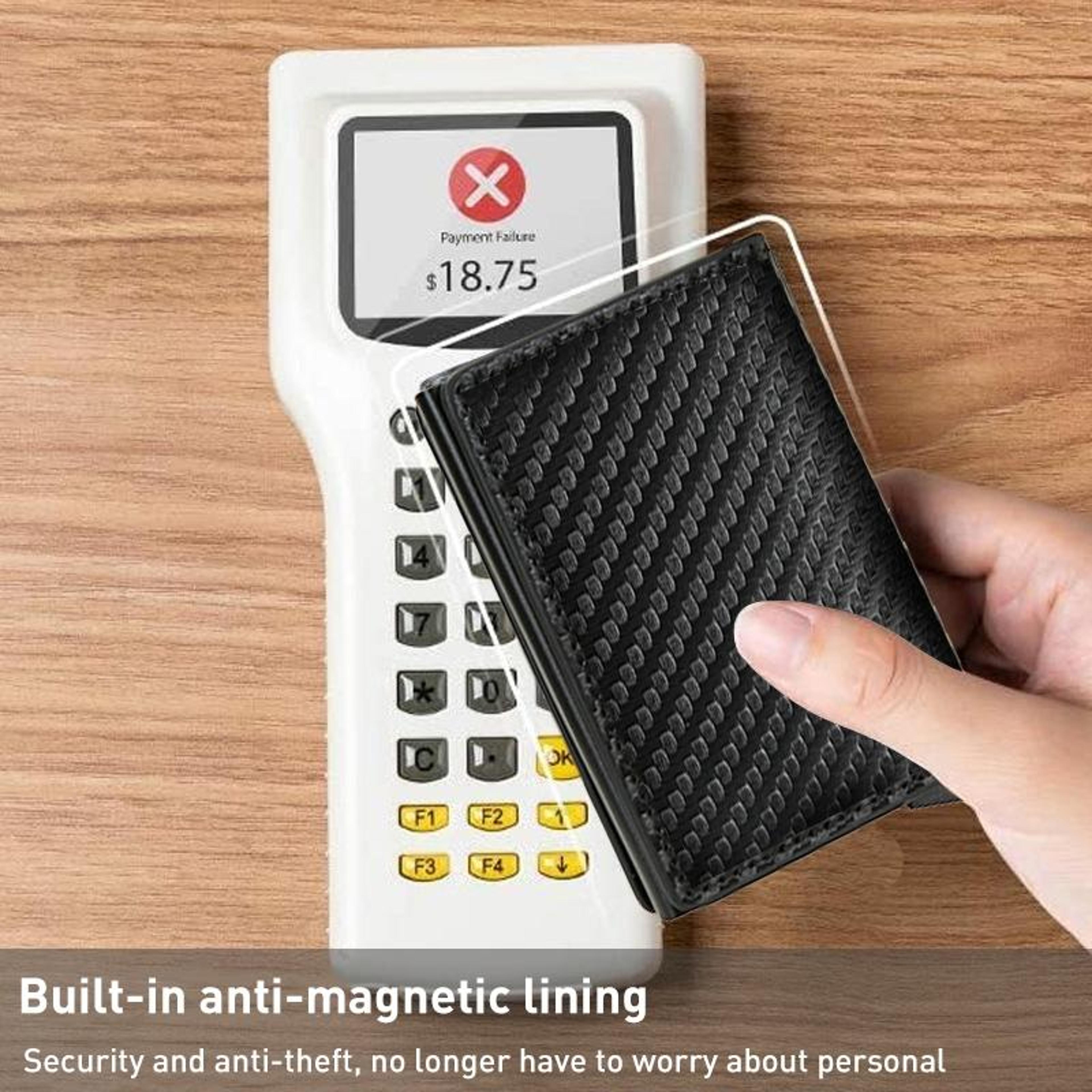 Slim RFID Carbon Fiber Wallet For Men With Money Clip Secure Minimalist Card Holder 6