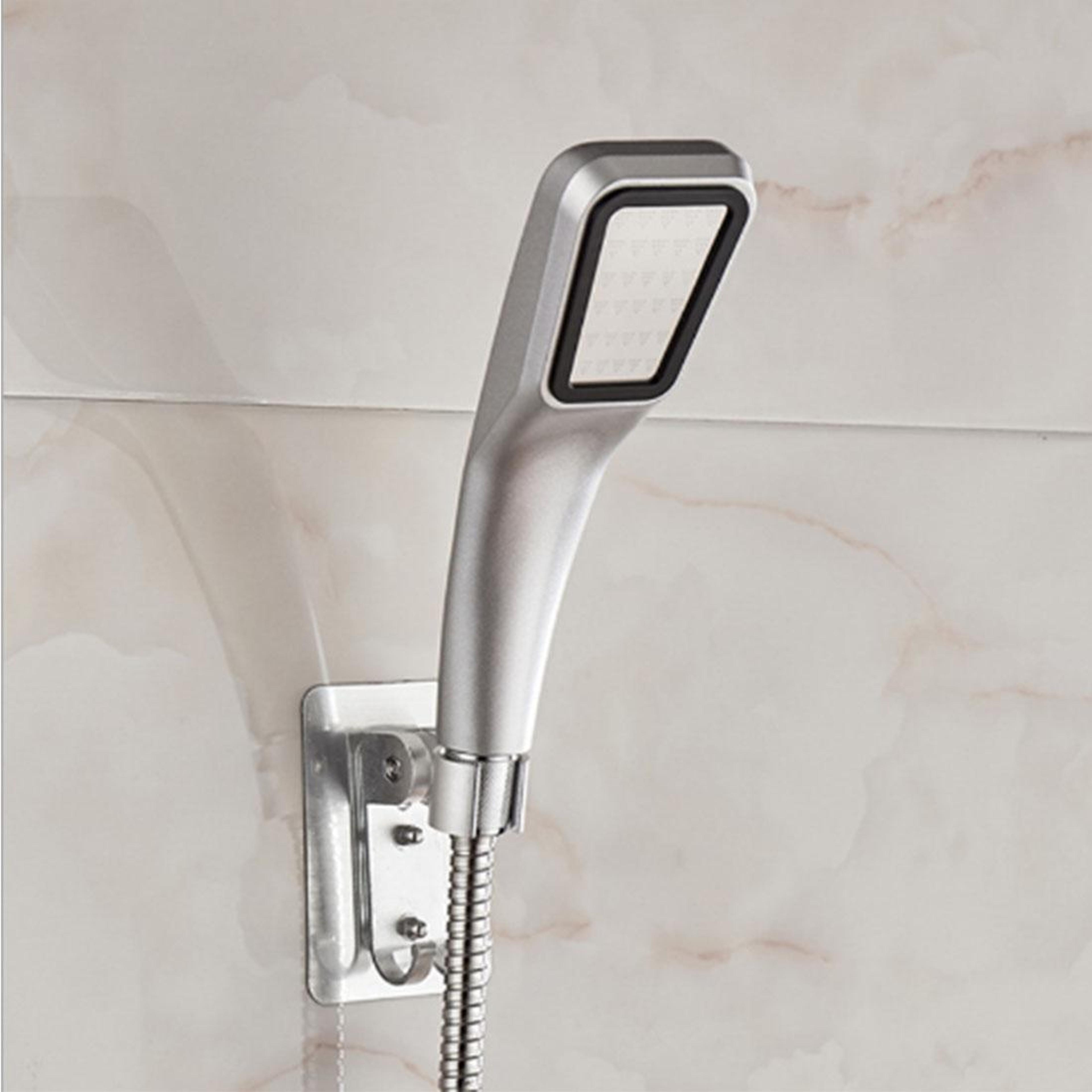 Adjustable Adhesive Shower Head Holder With Hooks For Handheld Shower 8