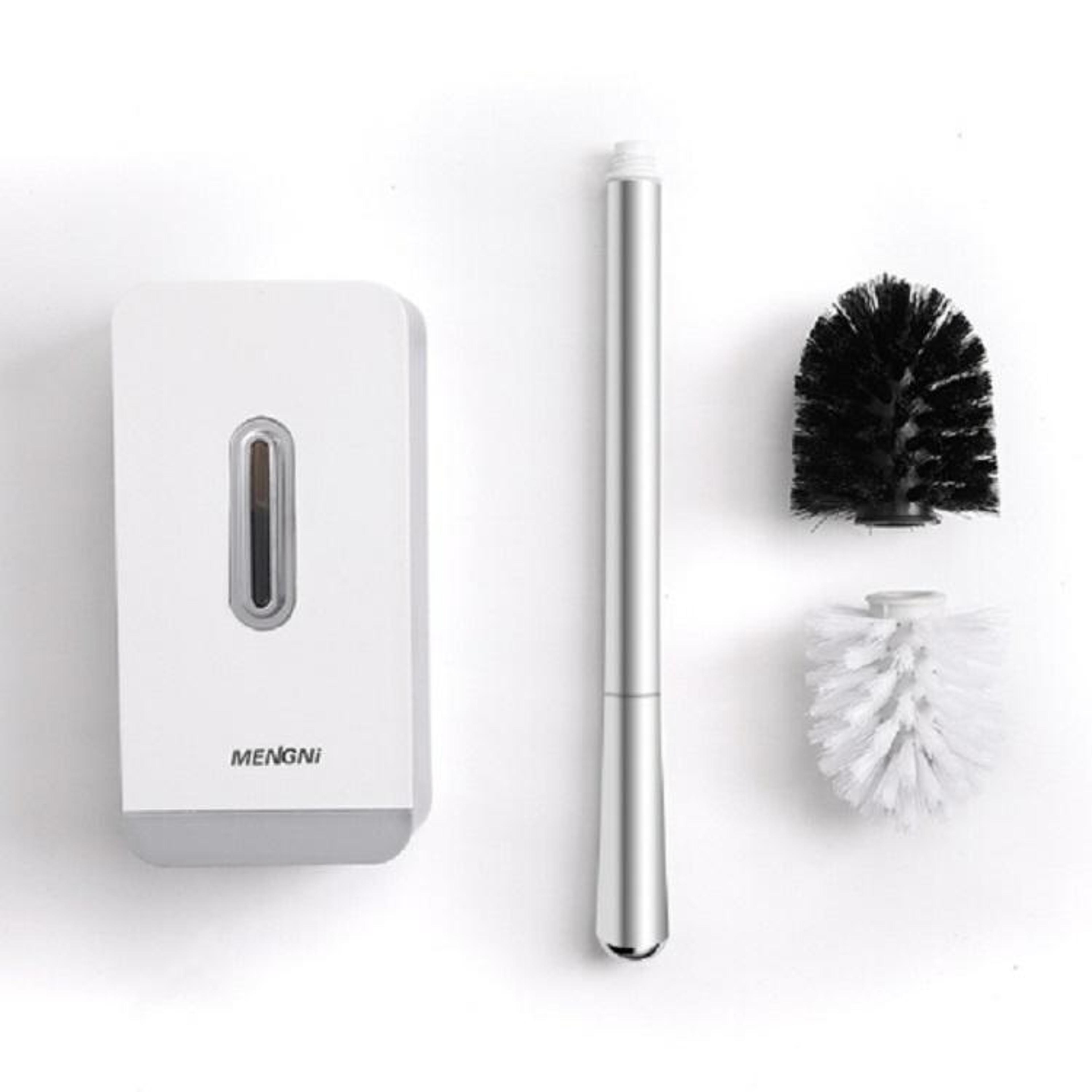 Wall Mounted Toilet Brush With Holder Long Handle Space Saving Bathroom Cleaner 4