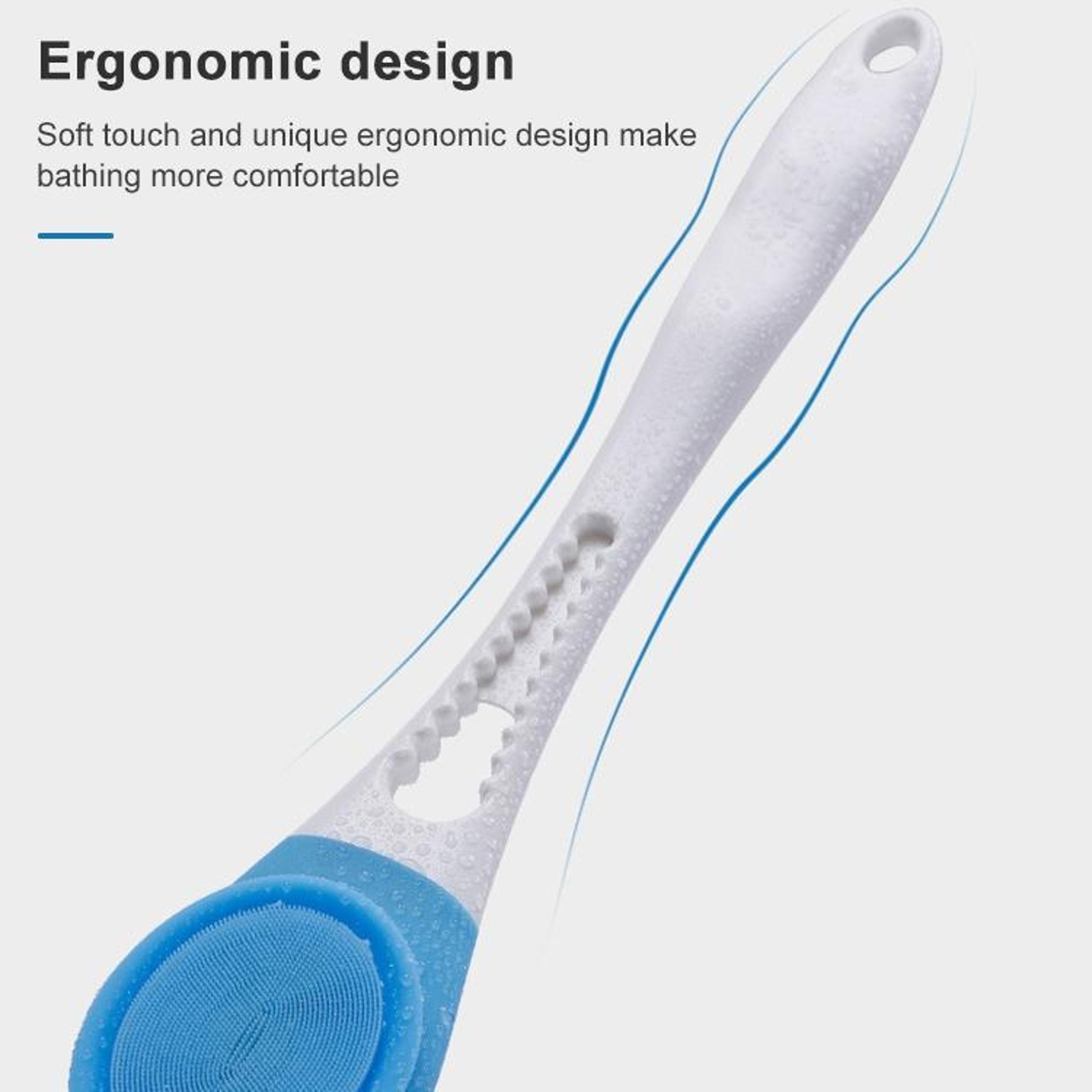 Silicone Electric Bath Brush Long Handle Back Scrubber For Shower 8
