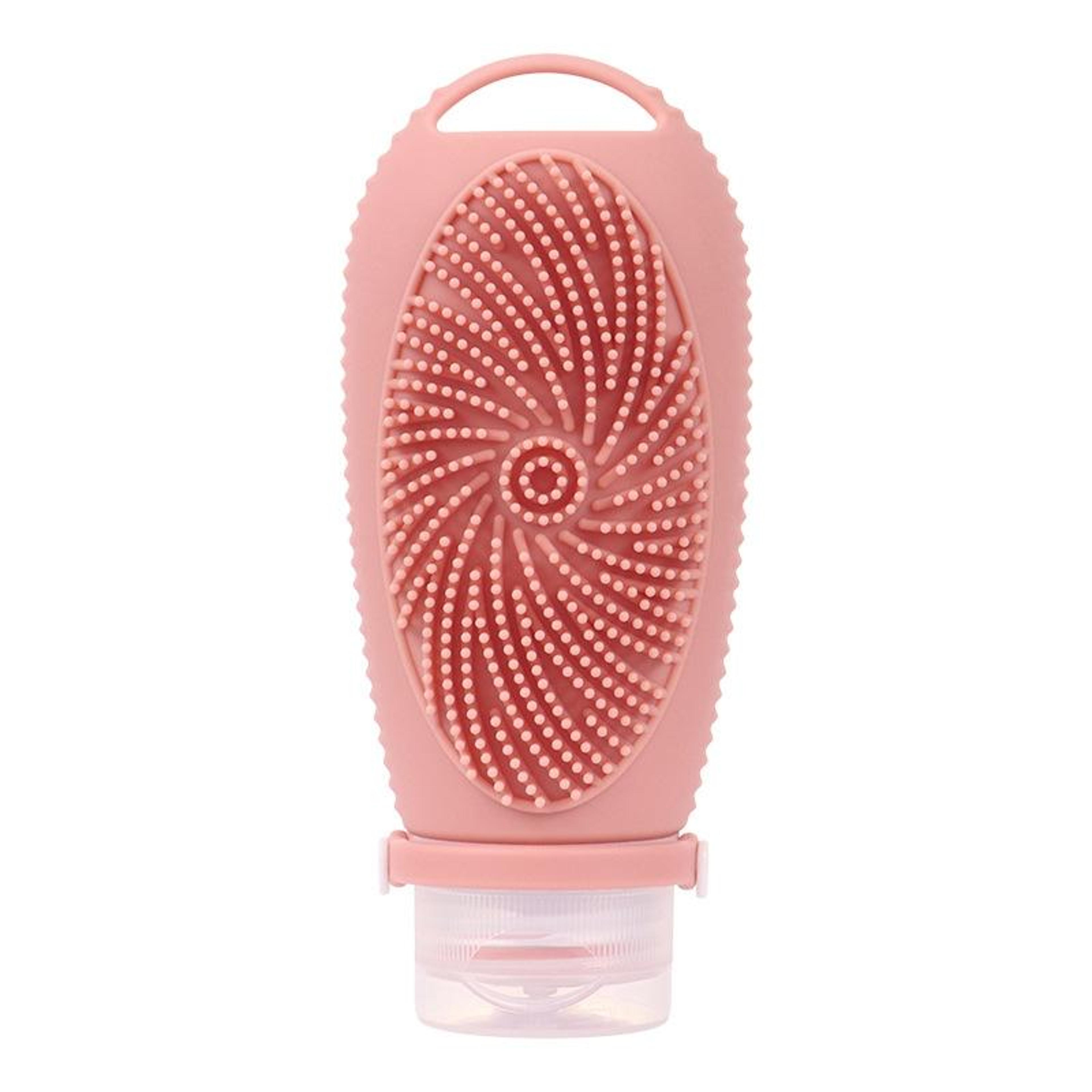 Travel Shower Brush Dispenser Bottle Portable Shampoo  Lotion Scrubber 12