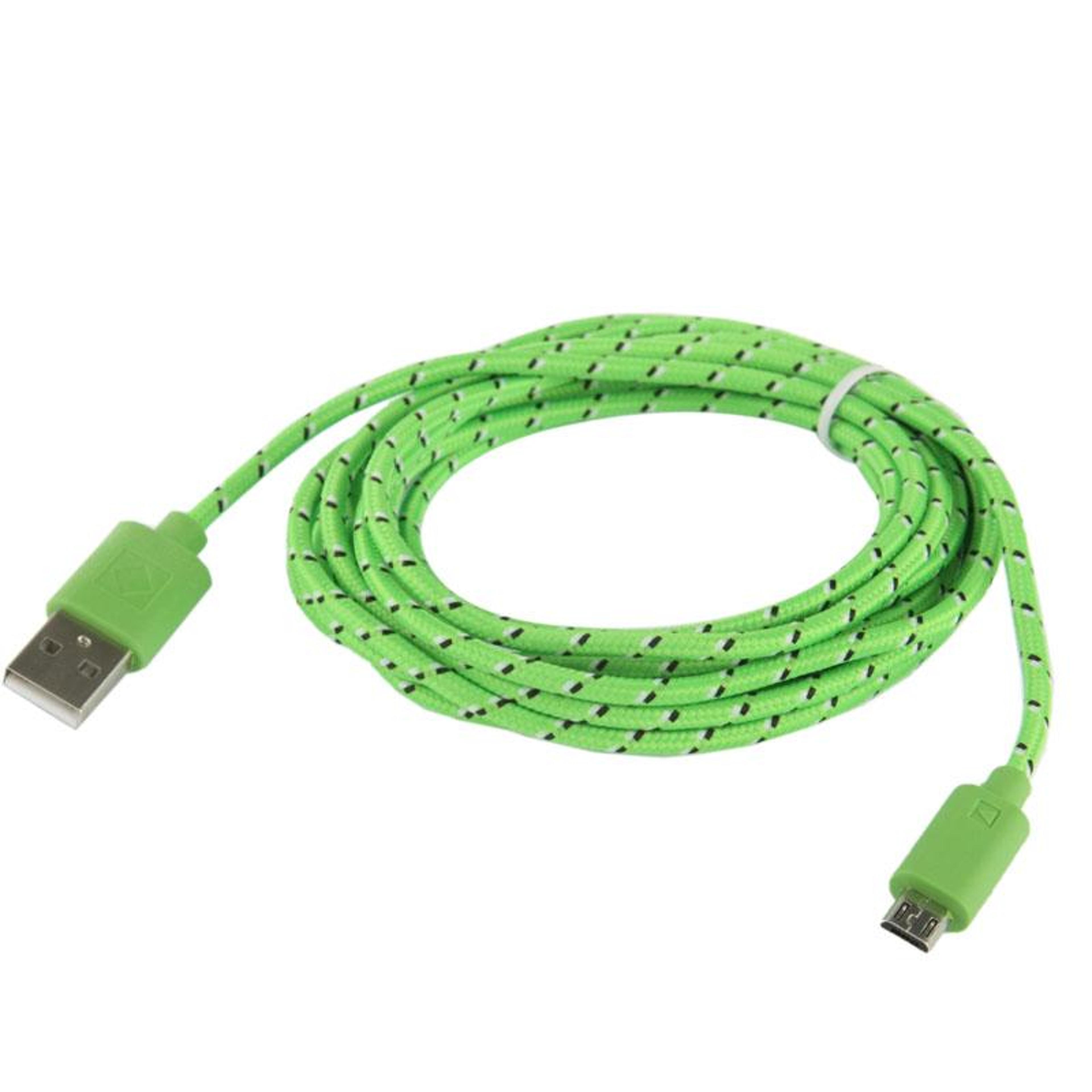 3m Nylon Braided Micro USB Cable 5 Pin Fast Charge  Data Transfer Cord 4