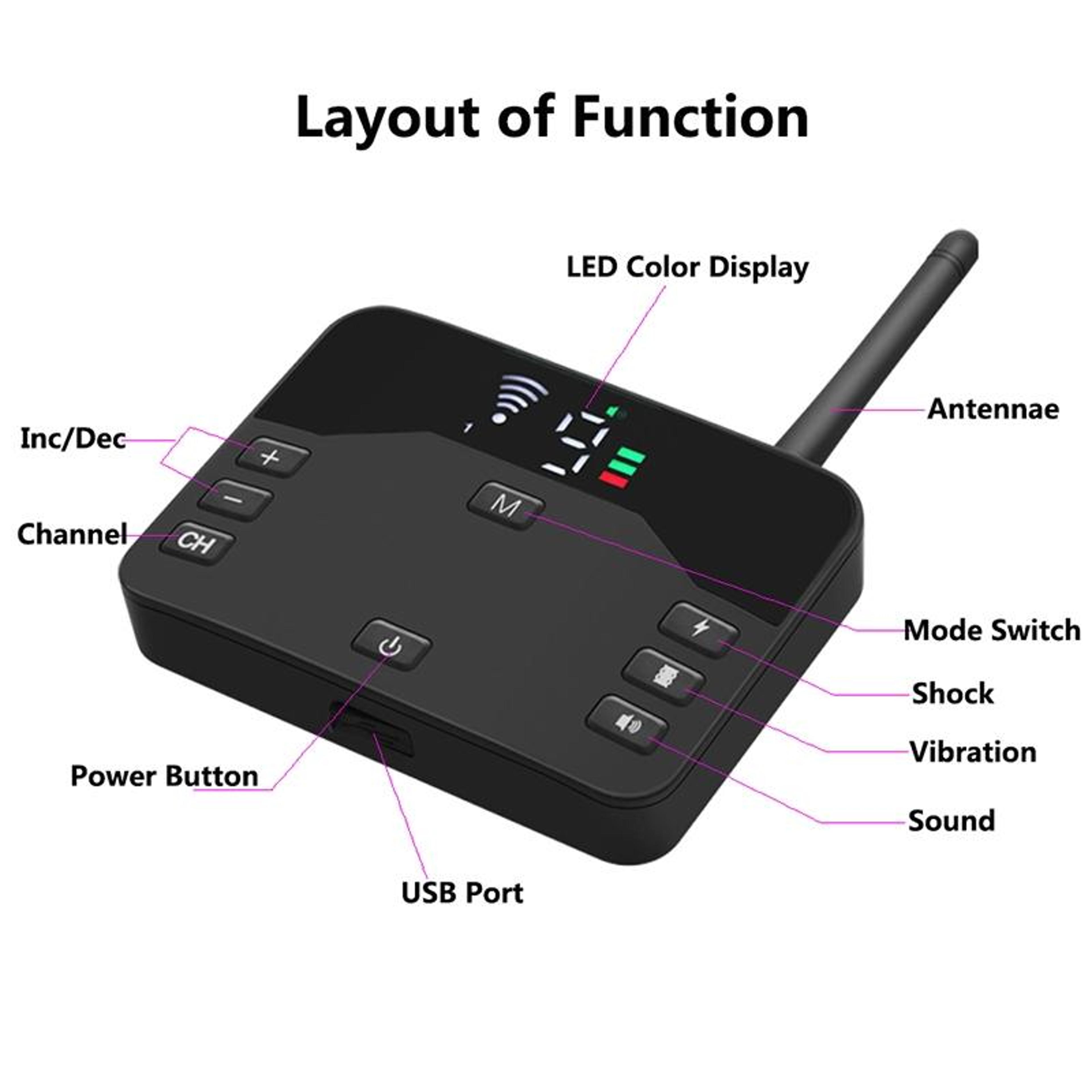 Wireless Dog Fence  Remote Training Collar Range Adjustable Shock Vibration Waterproof 4