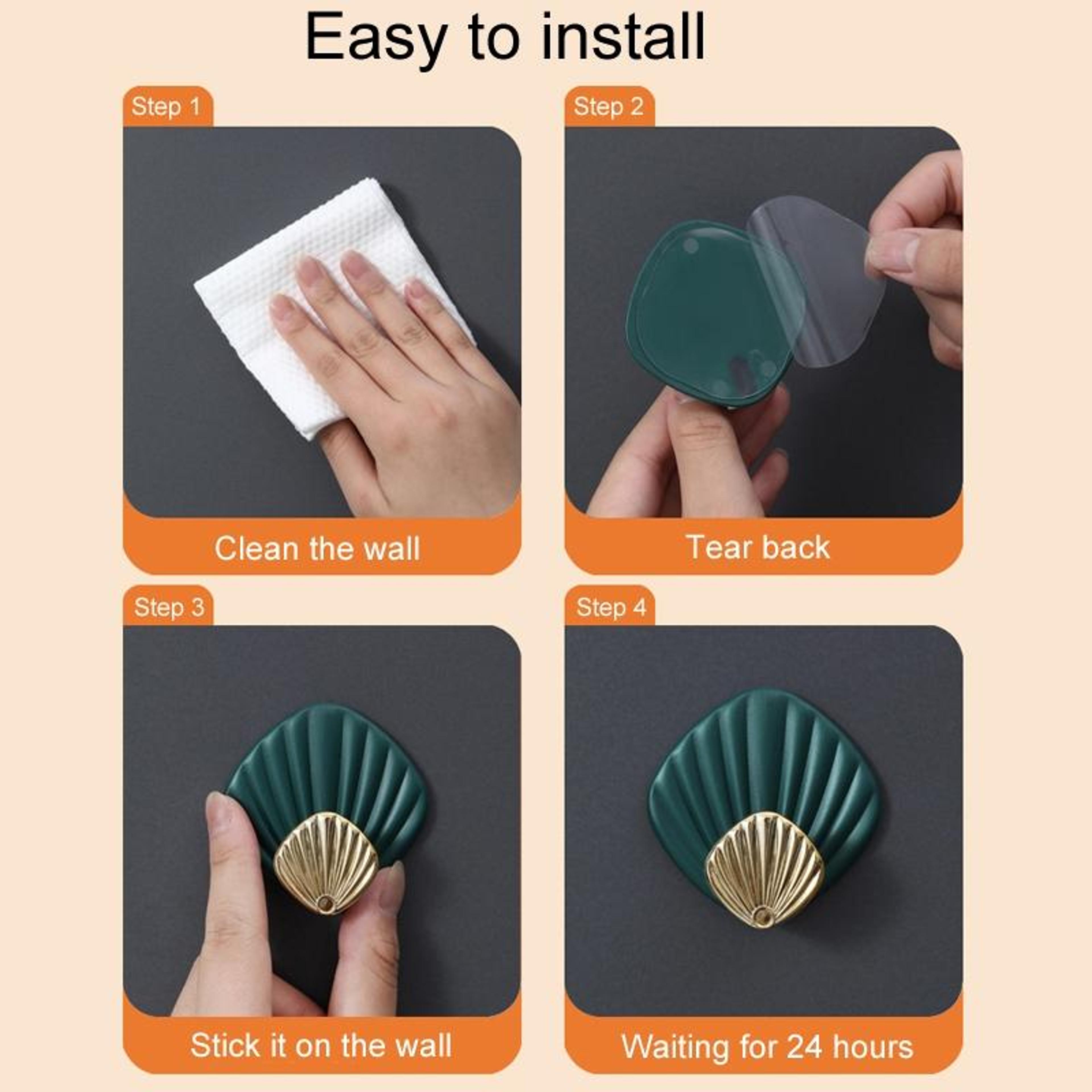 Seashell Adhesive Wall Hooks Set  No Drill Waterproof Bathroom  Kitchen Sticky Hooks 7