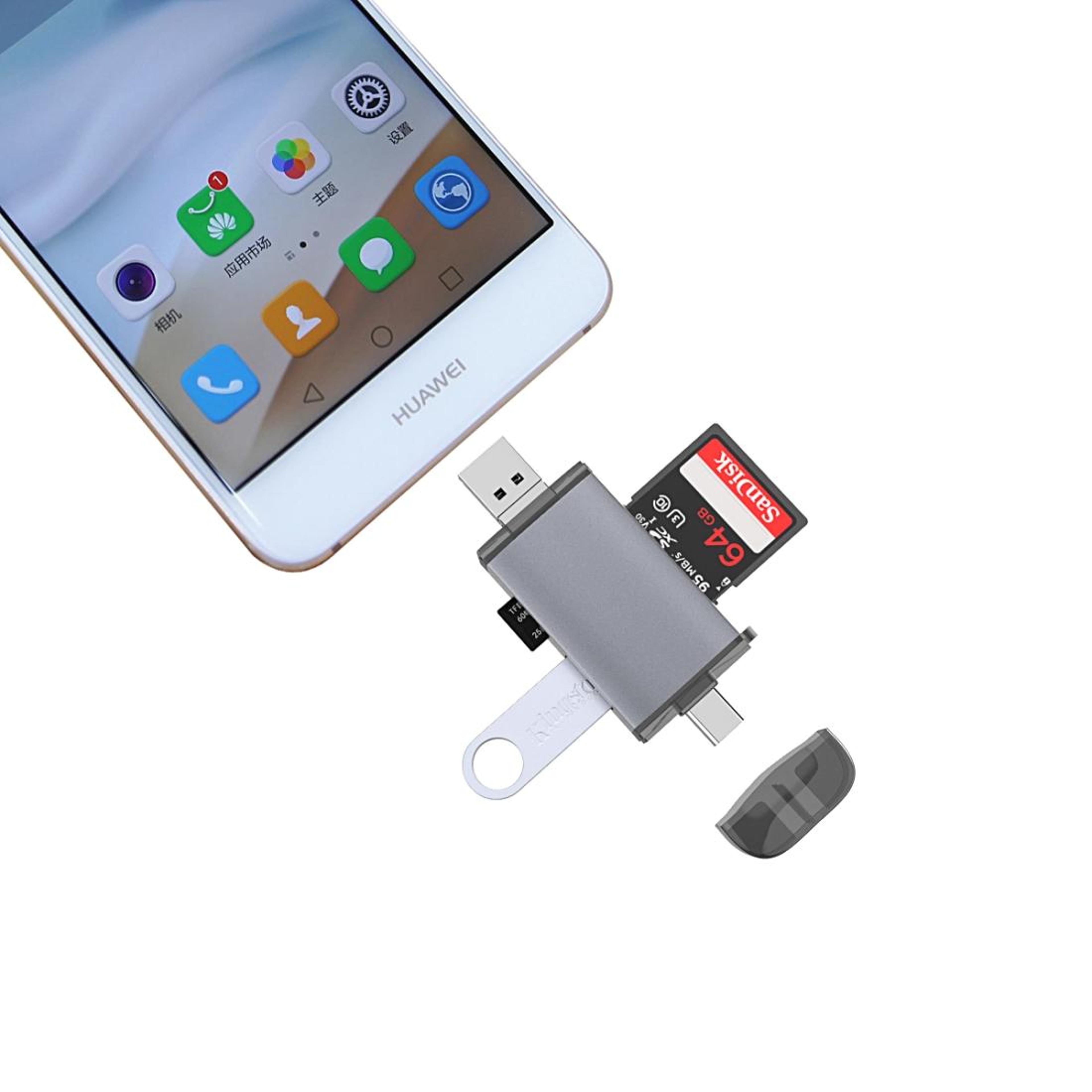 3 In 1 USB C OTG Card Reader For SD TF Micro USB Multi Device Adapter 2