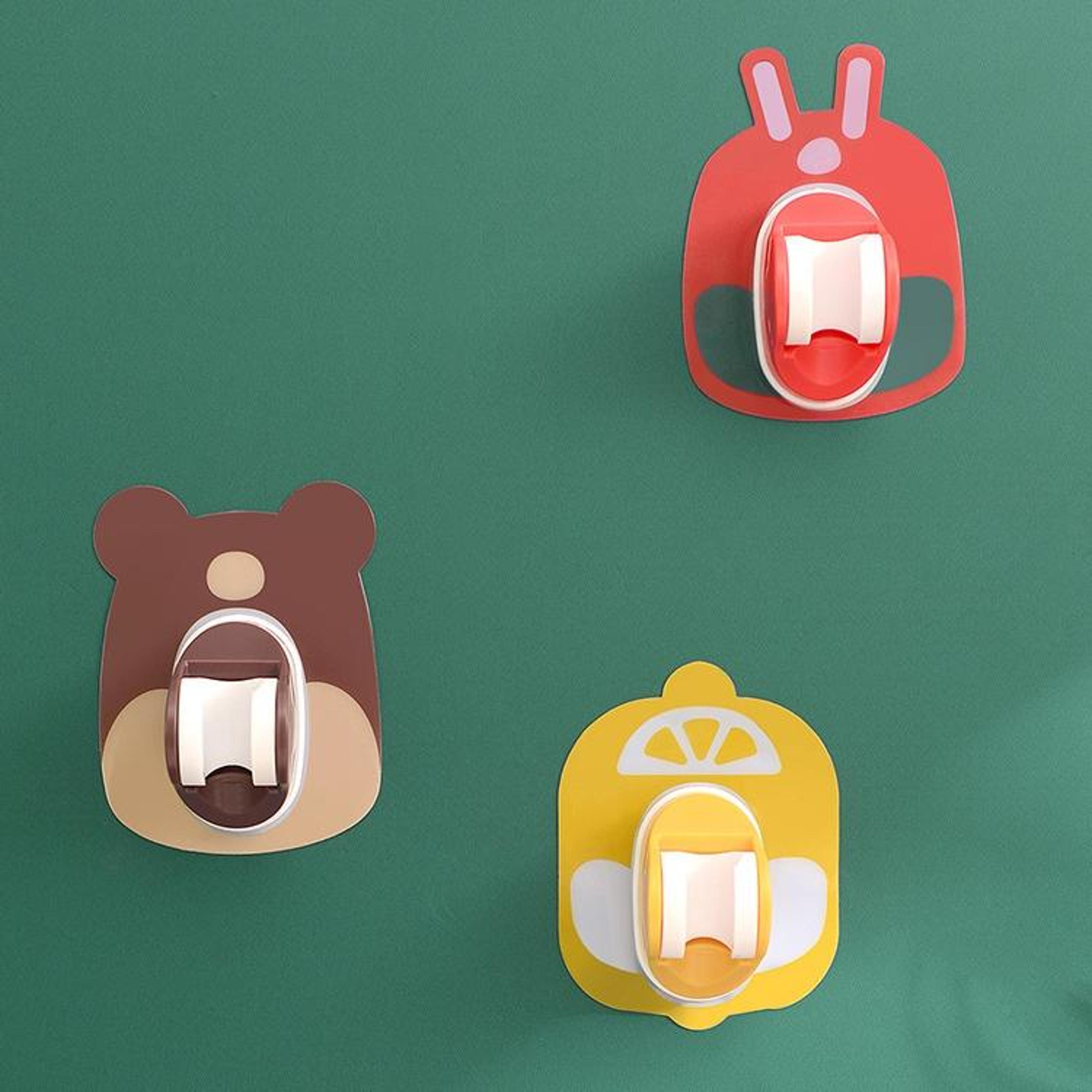 cute bear adhesive shower head holder adjustable no drill wall bracket